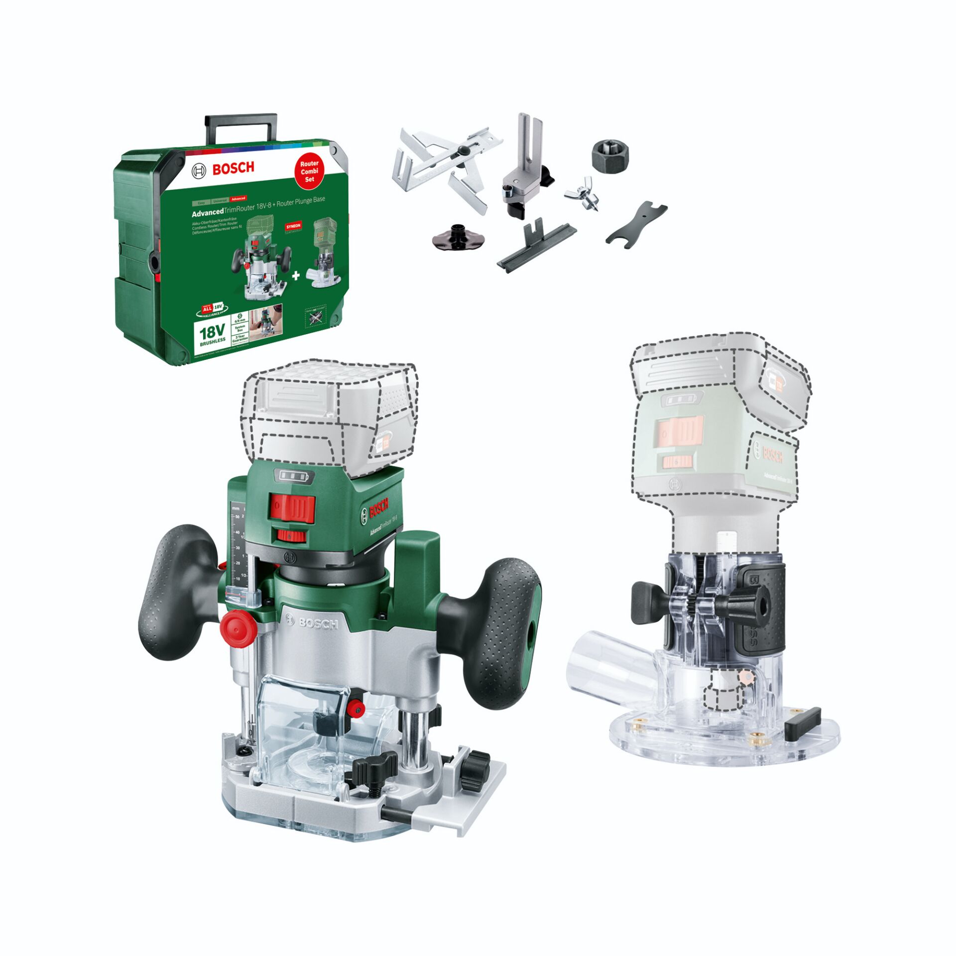 Kombinationswerkzeug, Router, Fräsmaschine, Bosch, Werkzeugset