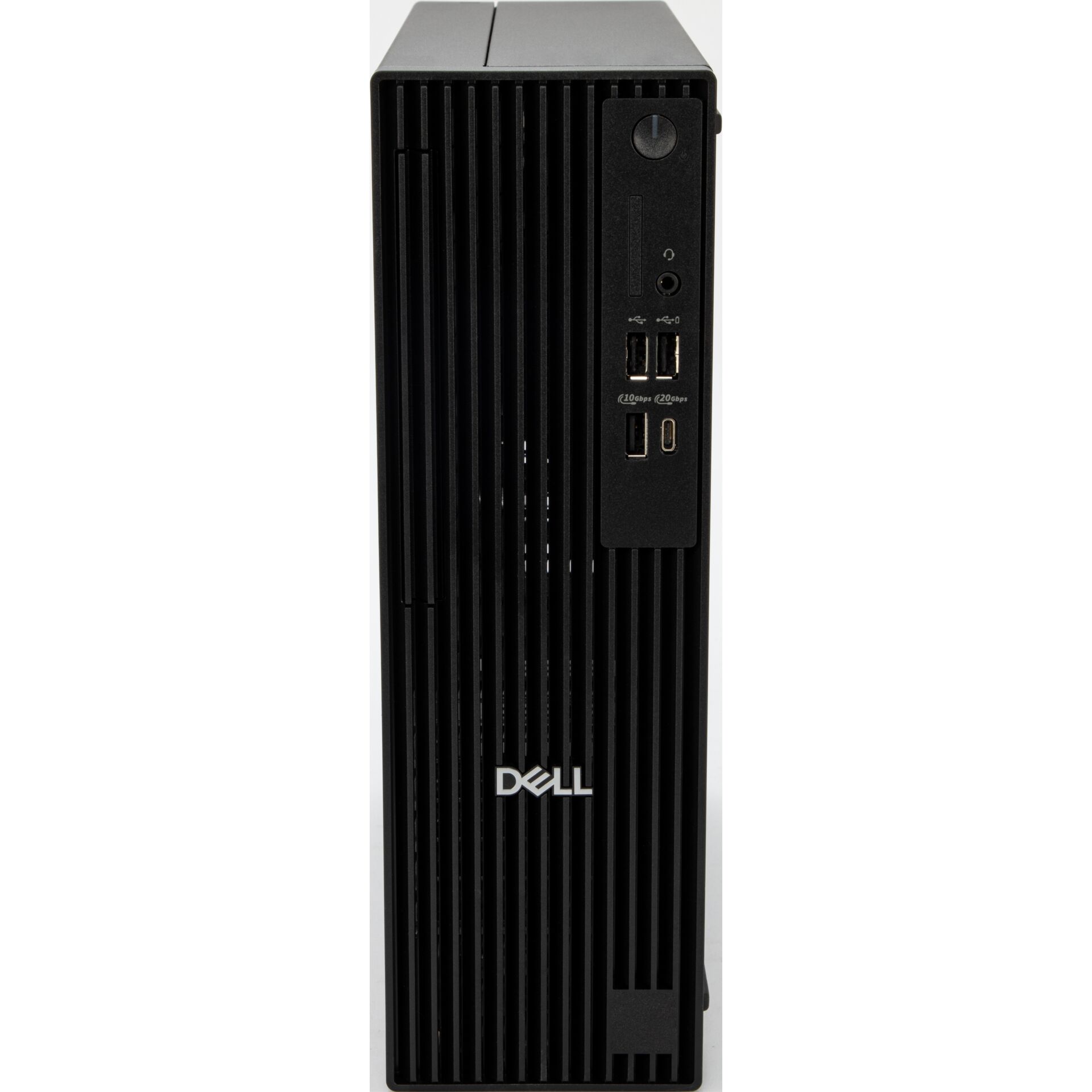 Desktop-PC, schwarzes Gehäuse, Tower-Gehäuse, USB-Anschlüsse, Kopfhöreranschluss