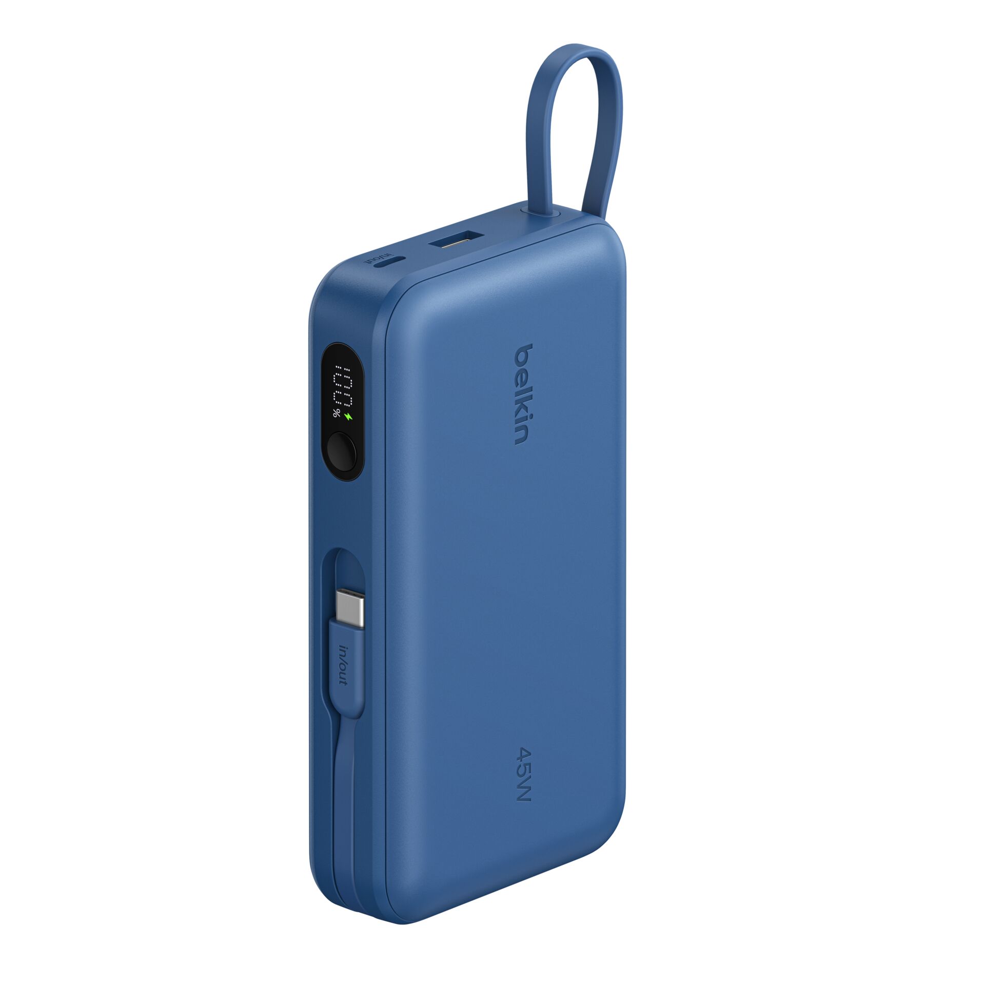 Power bank, USB-C, Blue, Portabel, Display