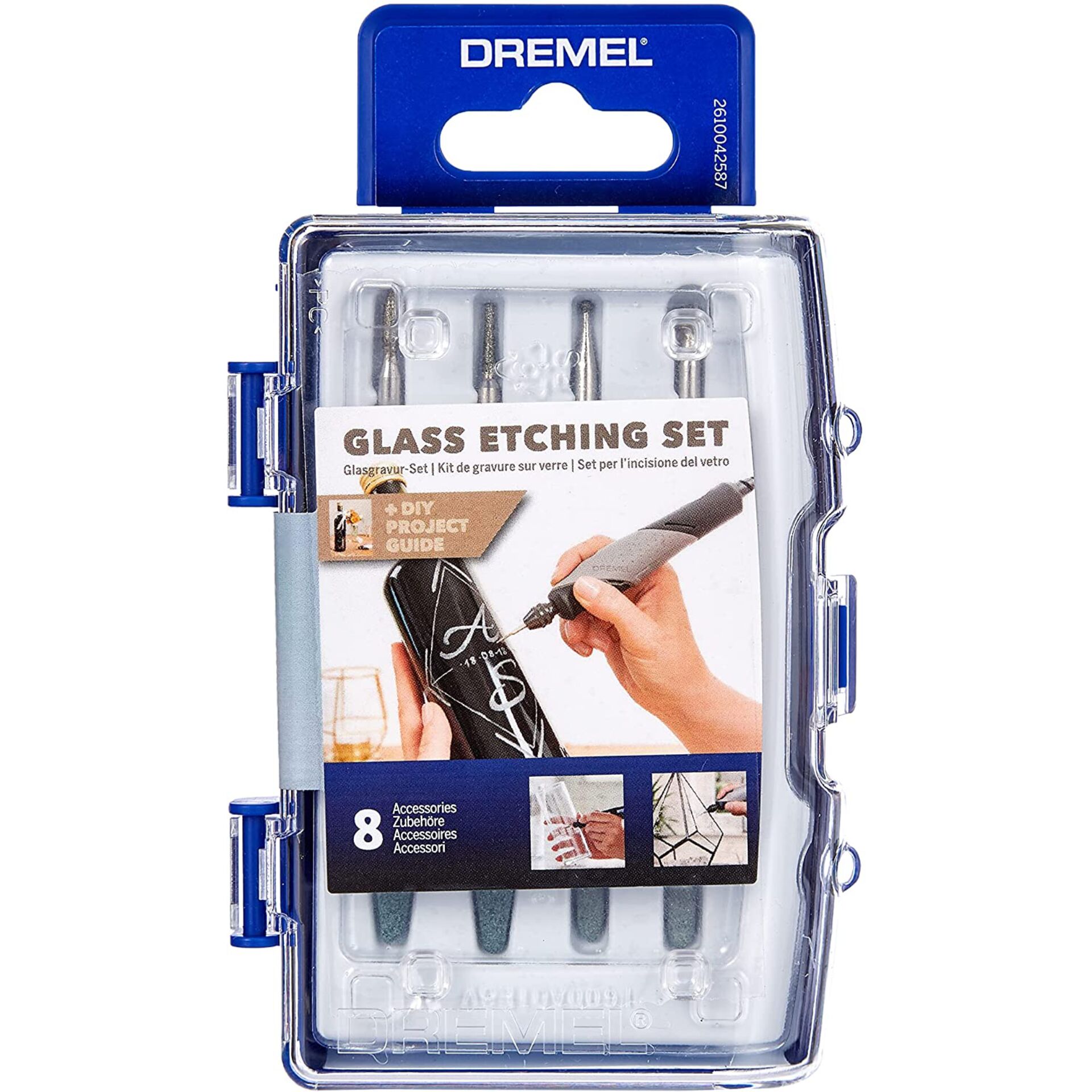Glasgravur-Set, Gravurstifte, Glass etching set, 8-teiliges Set, Vorrichtung zur Glasgravur