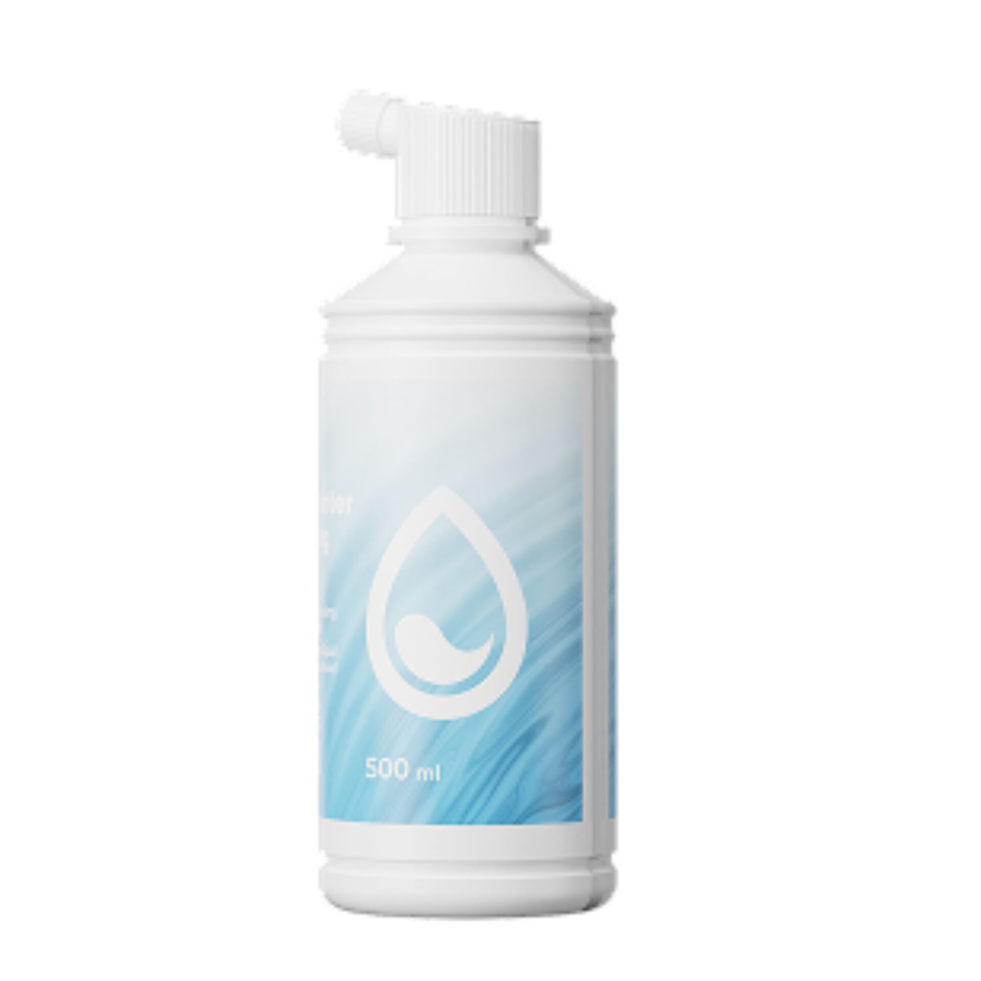 Wasserflasche, 500 ml, Druckspender, Plastik, Transparente Etikette