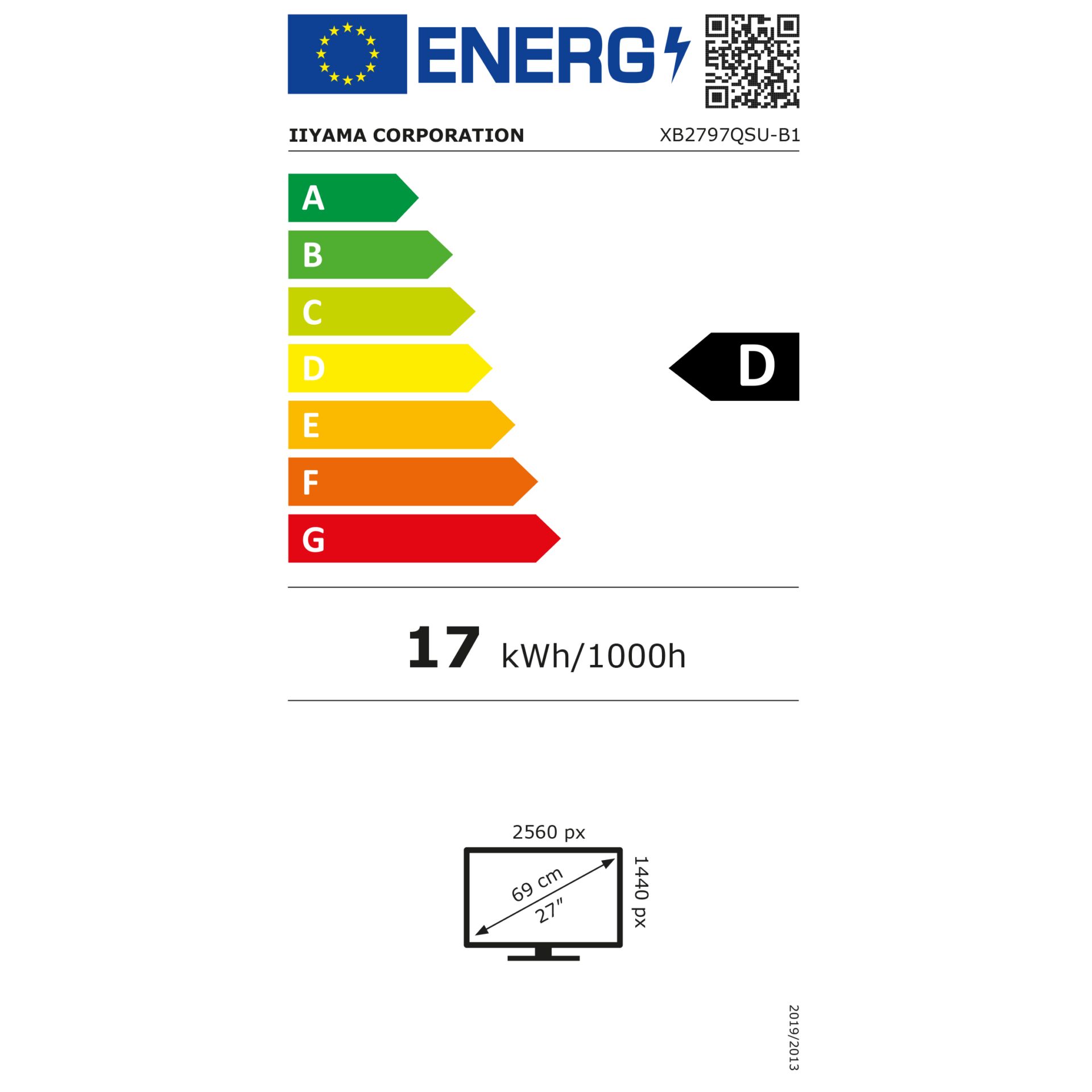 LED, Energieetikett, 17 kWh/1000h, Fernseher, Monitor 27