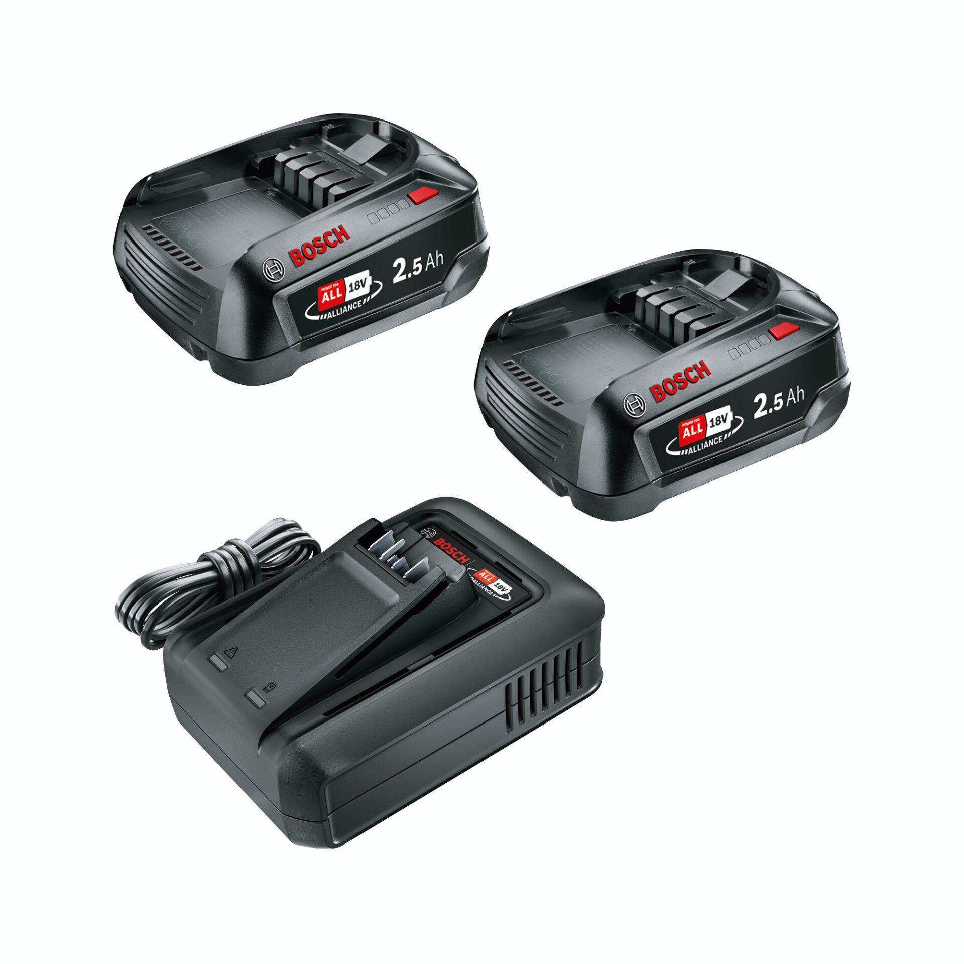 Akku-Schrauberset, Li-Ion Akku, 2.5 Ah, Bosch, Ladegerät+ Akkus