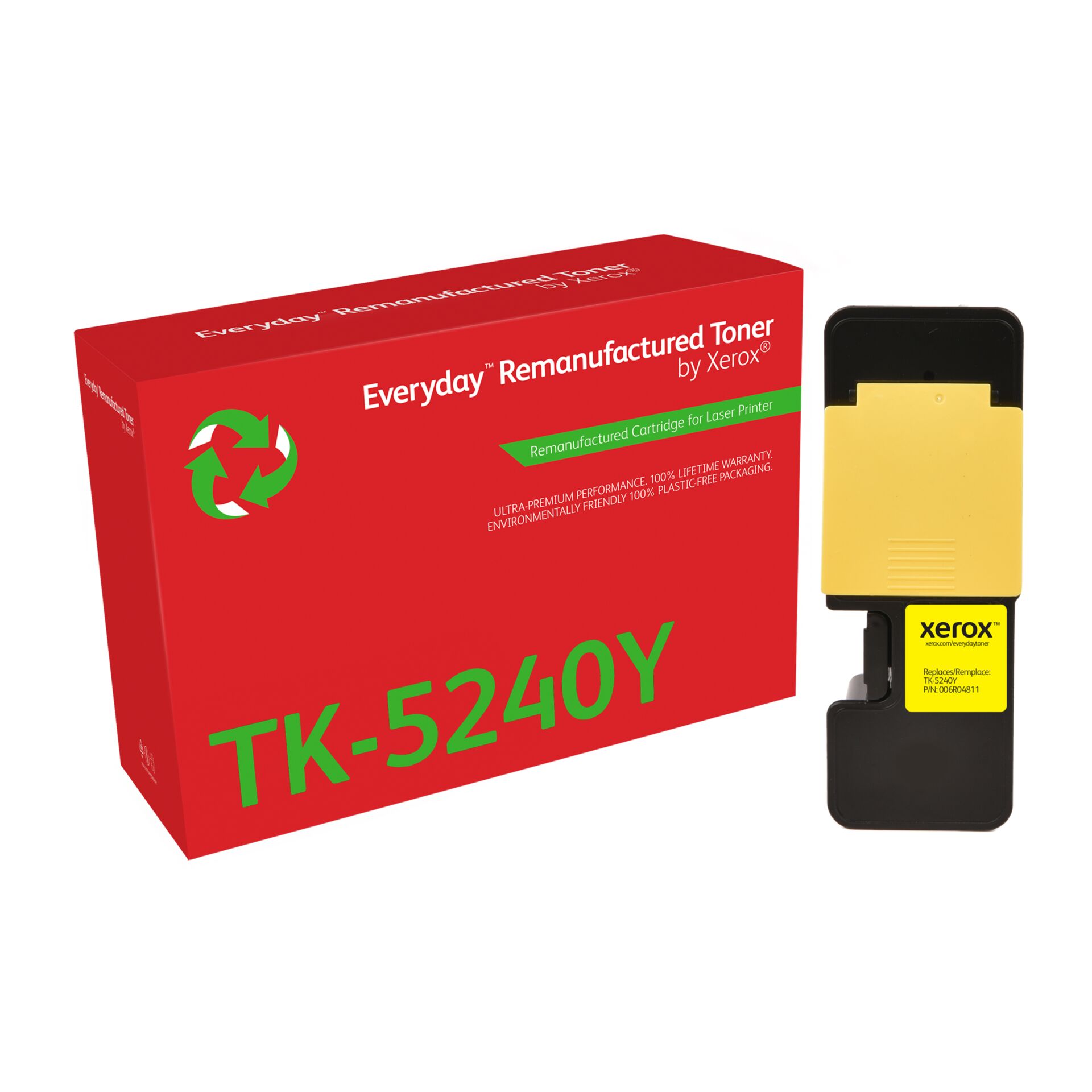 Toner, Remanufactured, TK-5240Y, Laserer Printer, Kassette/Patrone