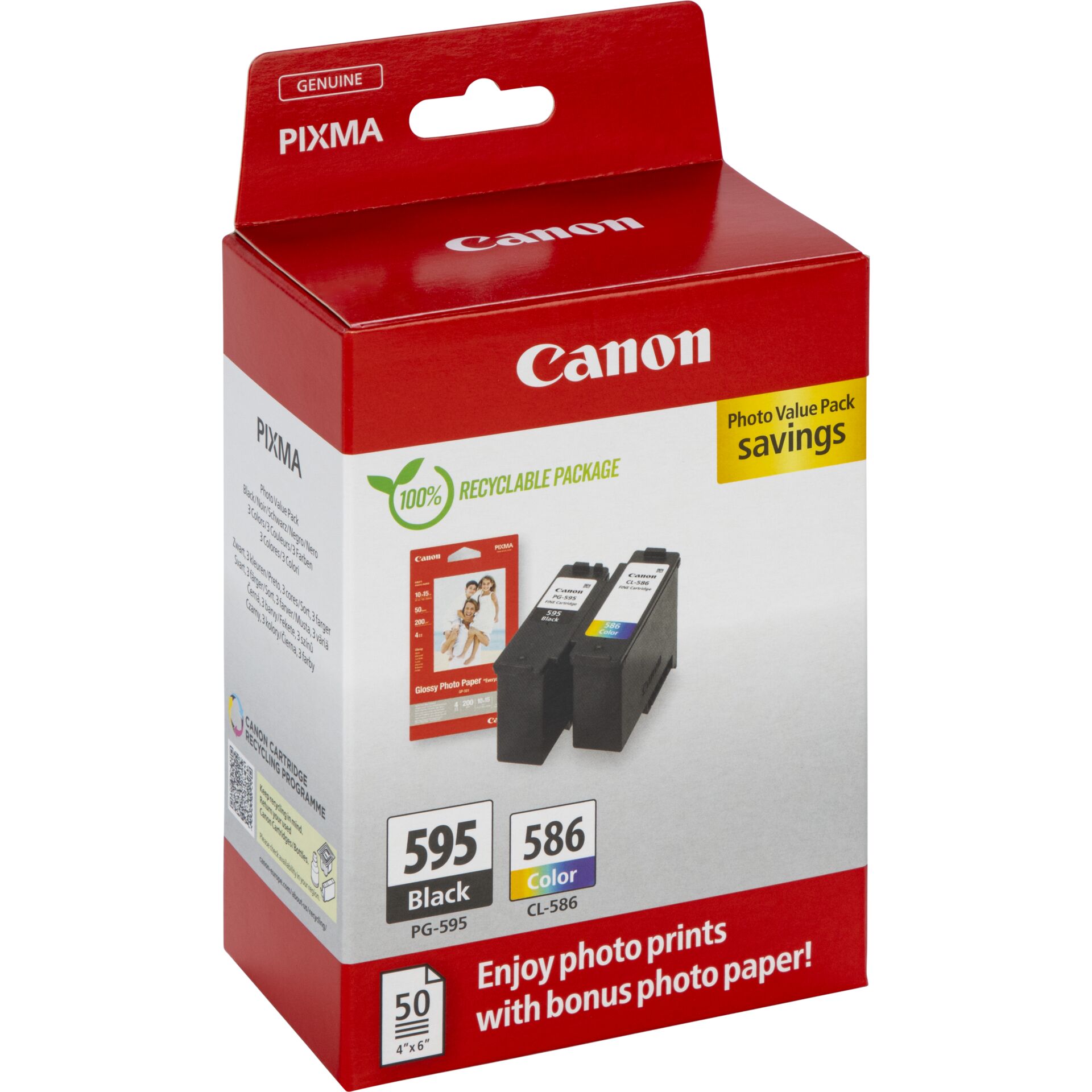 Druckerpatrone, Tintenpatrone, Canon, PG-595, CL-586, Tintenpatrone, Canon, PIXMA, Kassette, Farbpaket