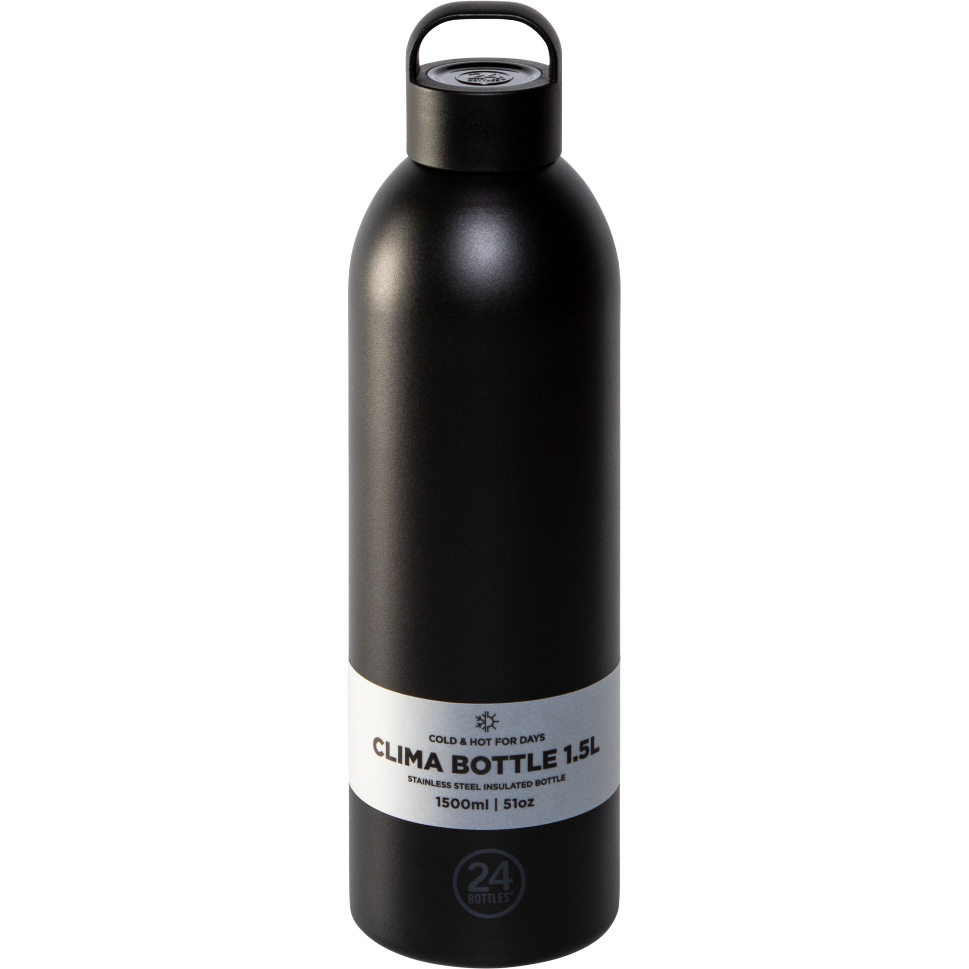 Wasserflasche, Stahl, Isoliert, 1.5L, Schwarz
