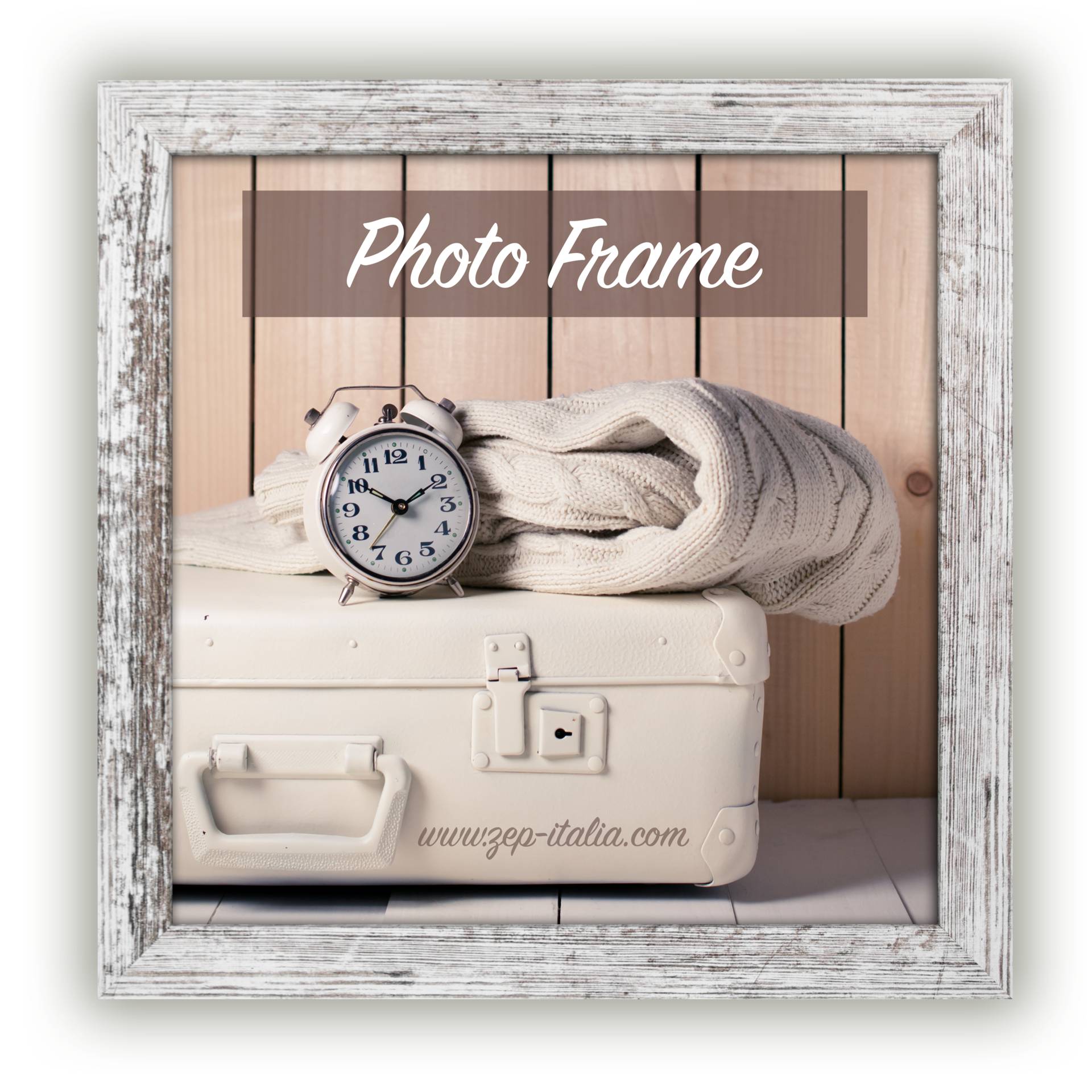 ZEP Nelson 6 white brown   20x20  Wood Frame V21206
