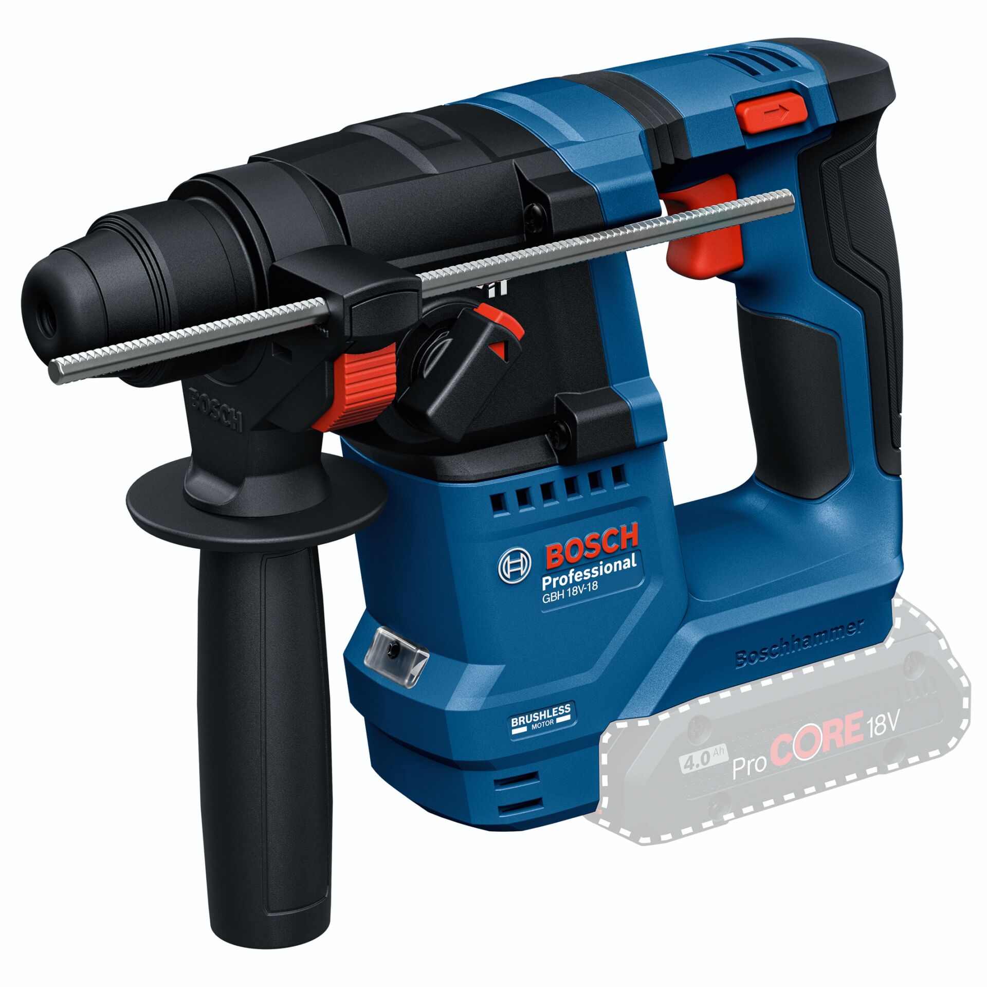 Akku-Bohrhammer, Schlagbohrhammer, Bosch Professional, 18V, Schnellspann-Schiene