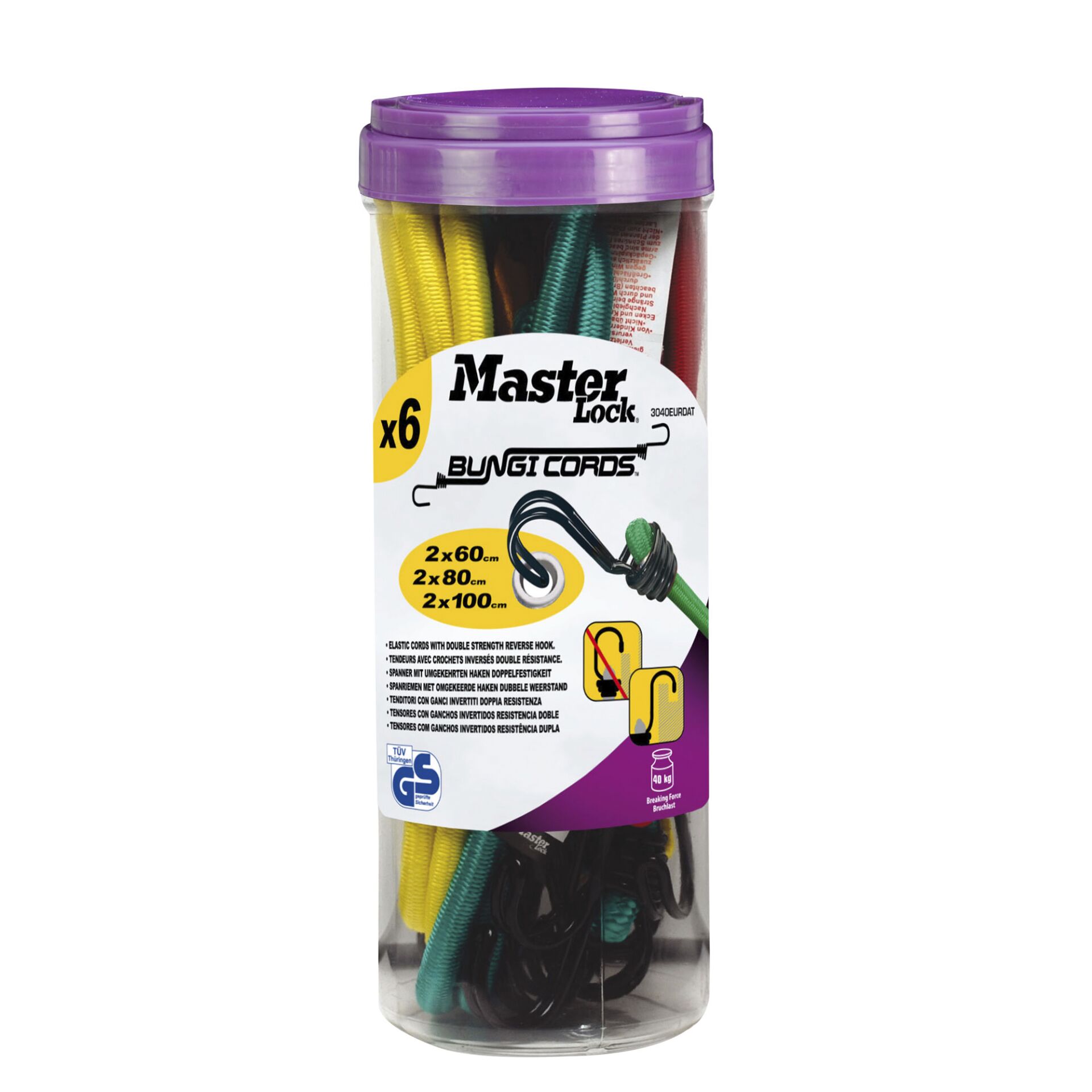 6x1 Master Lock Bungee Cords  Twin Wire 3040EURDAT