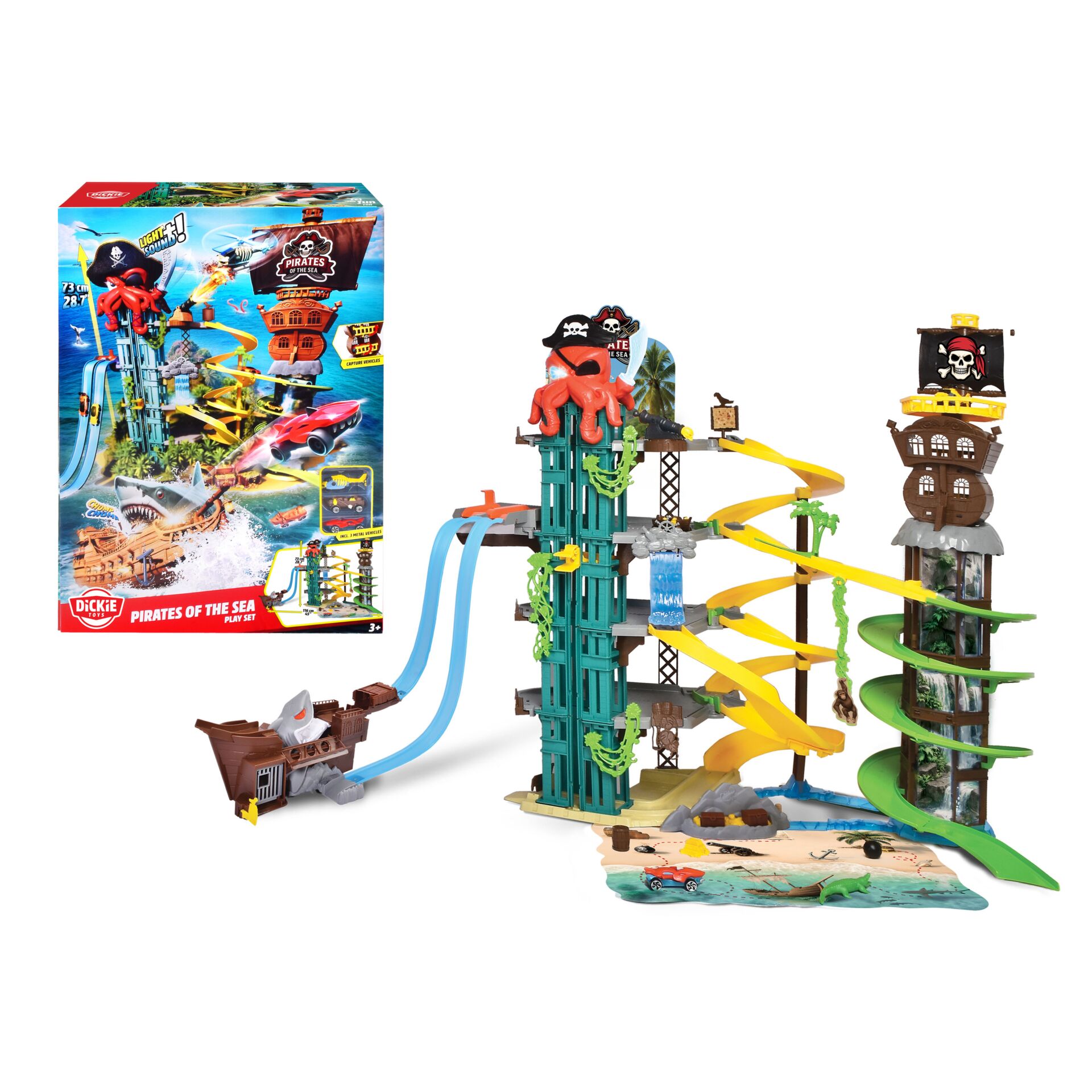 Pirate Spielset, Piraten-Tunnel, Rutschen-Turm, Schatzinsel, Totenkopf-Flagge