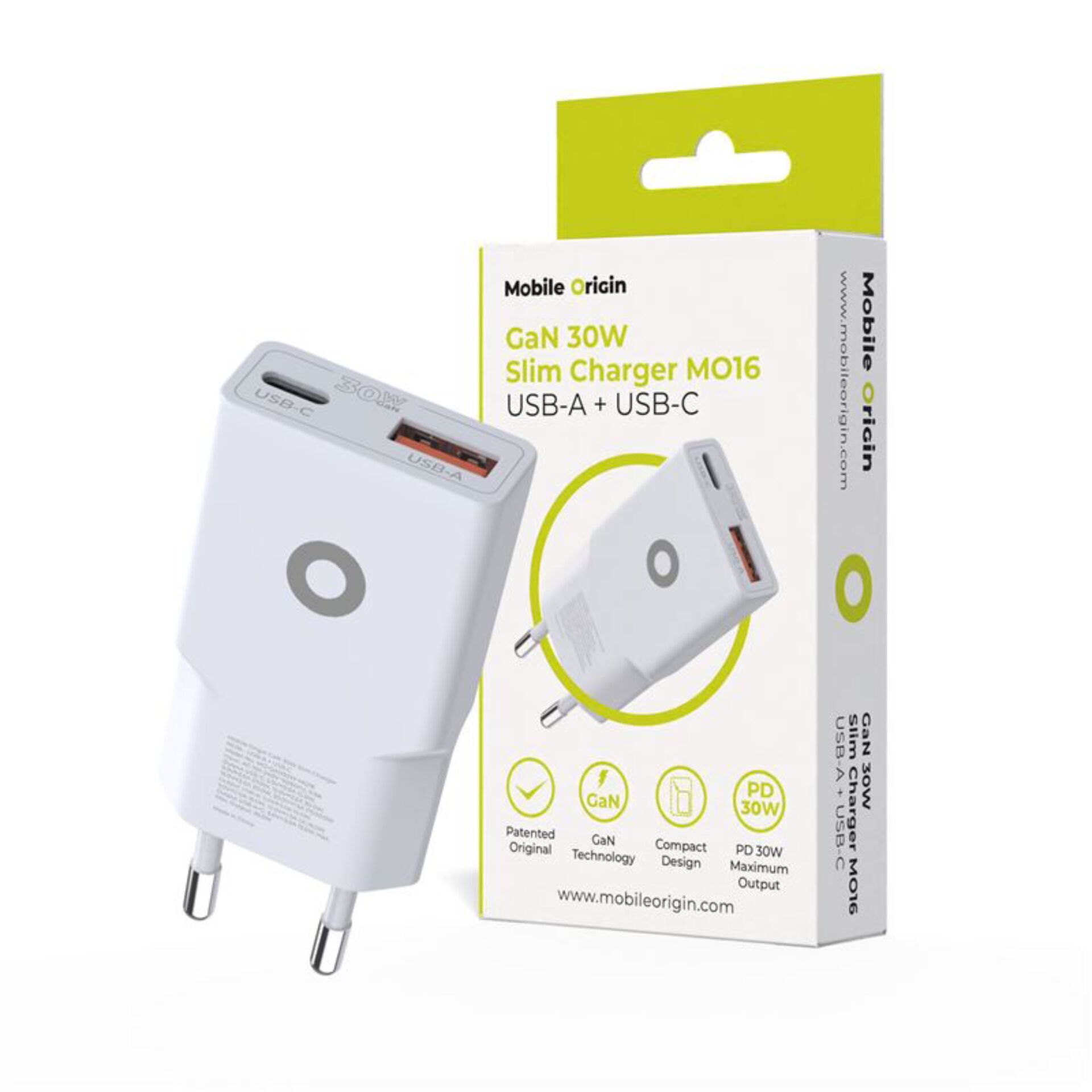 USB-Lader, GaN-Lader, Schlankes Ladegerät, USB-C, USB-A