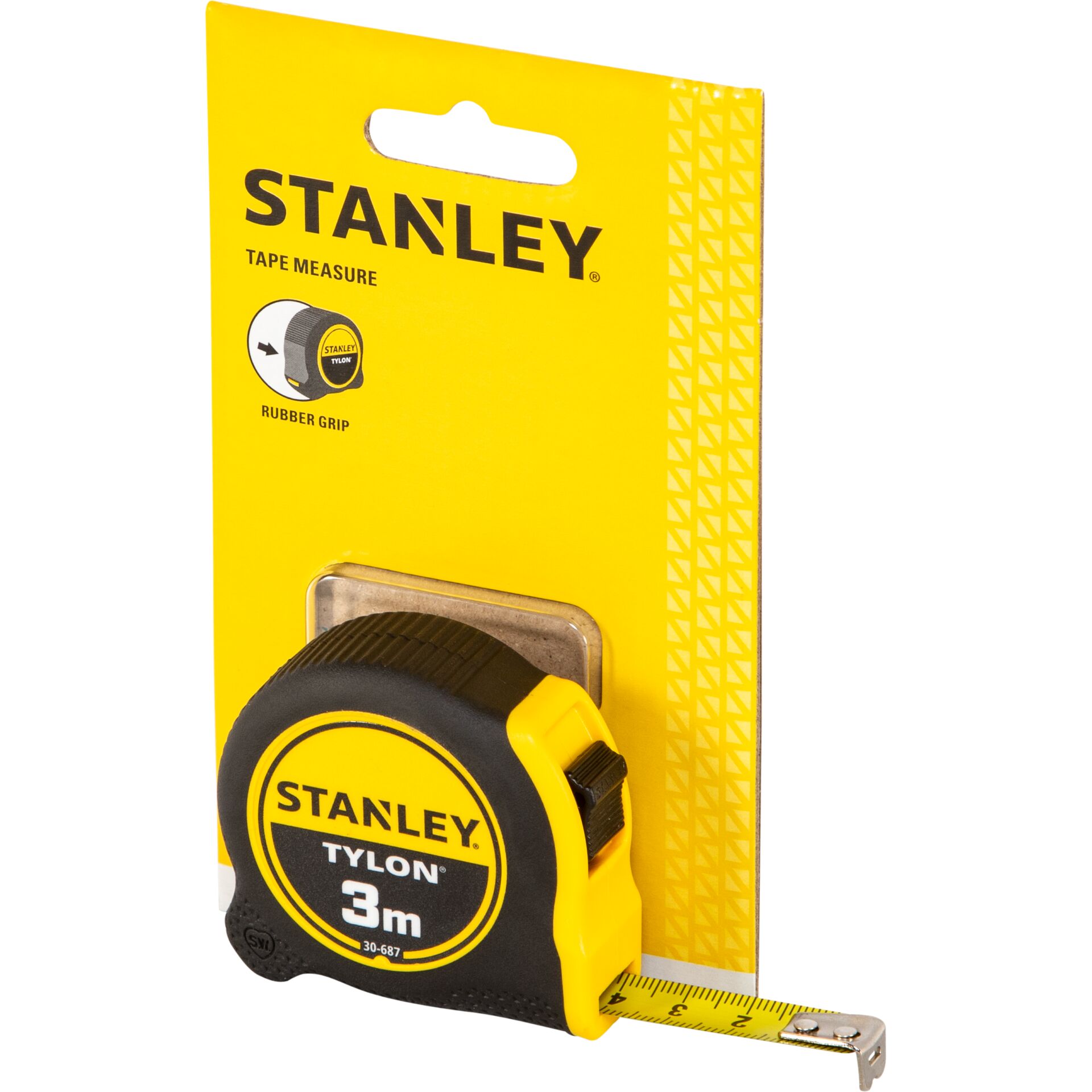 Maßband, Taschenmaßband, gelb, schwarz, Metermaß, Maßband, Messband, Gummigriff, Gelb-set, Stanley sichtbar