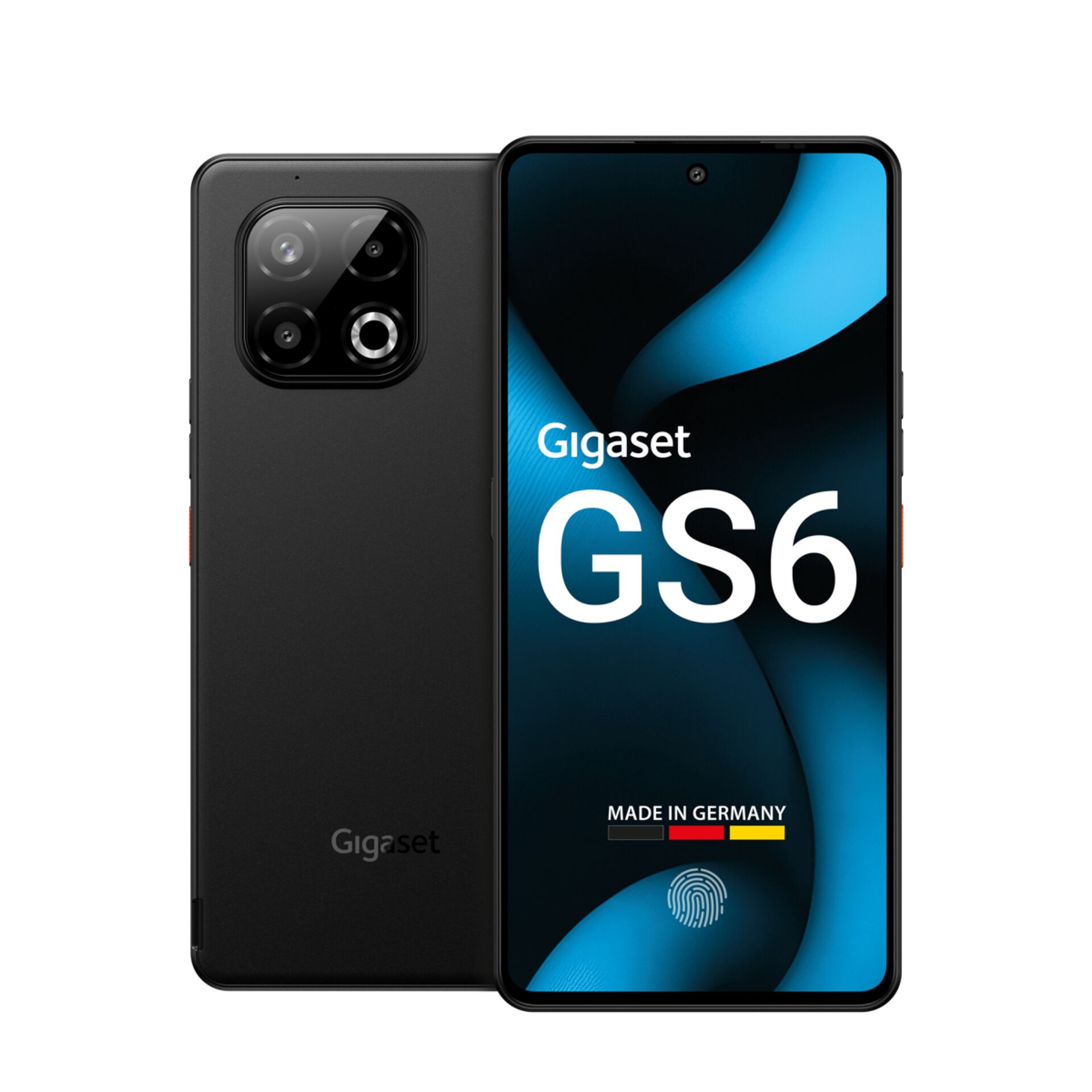 smartphone, Gigaset GS6, Quad-Kamera, Schwarz, Hergestellt in Deutschland