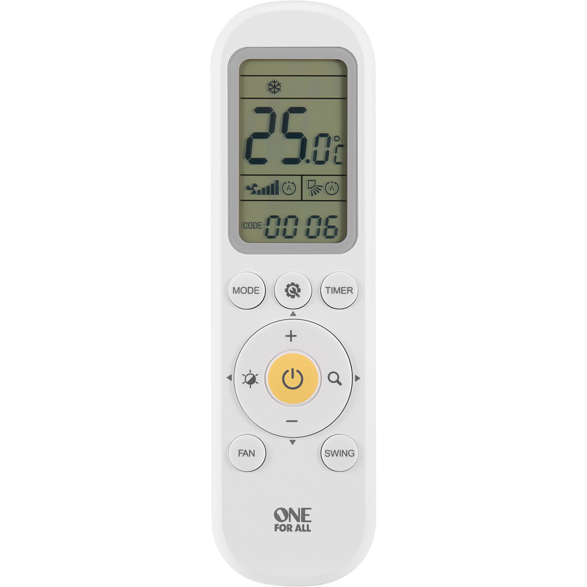 fernbedienung, klimaanlagenfernbedienung, lcd-display, großer-knopf, one-for-all