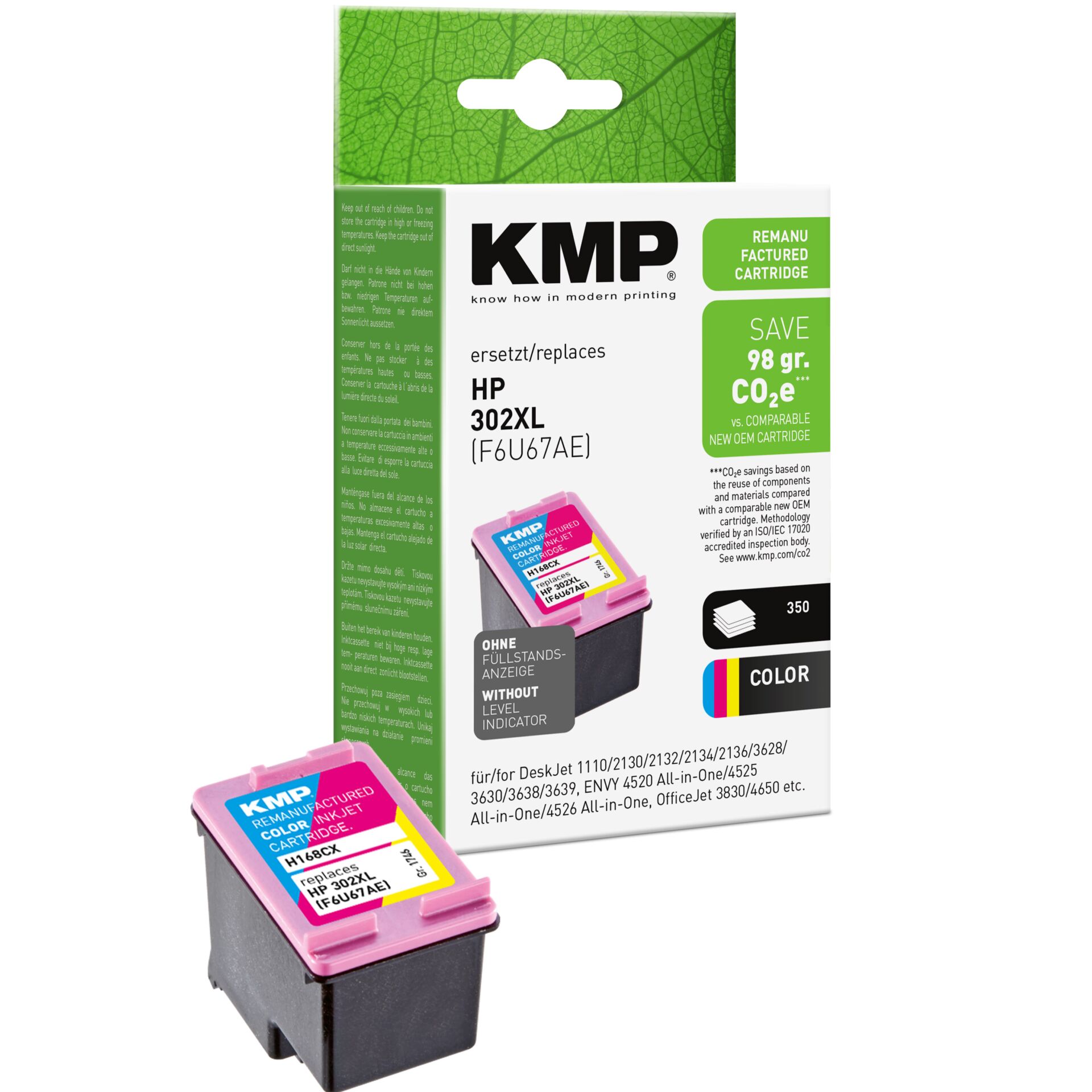 Werbung, Plakat, Computerausrüstung, Adapter, QR Code, Tintenpatrone, HP 302XL, Farbpatrone, KMP, Color Cartridge