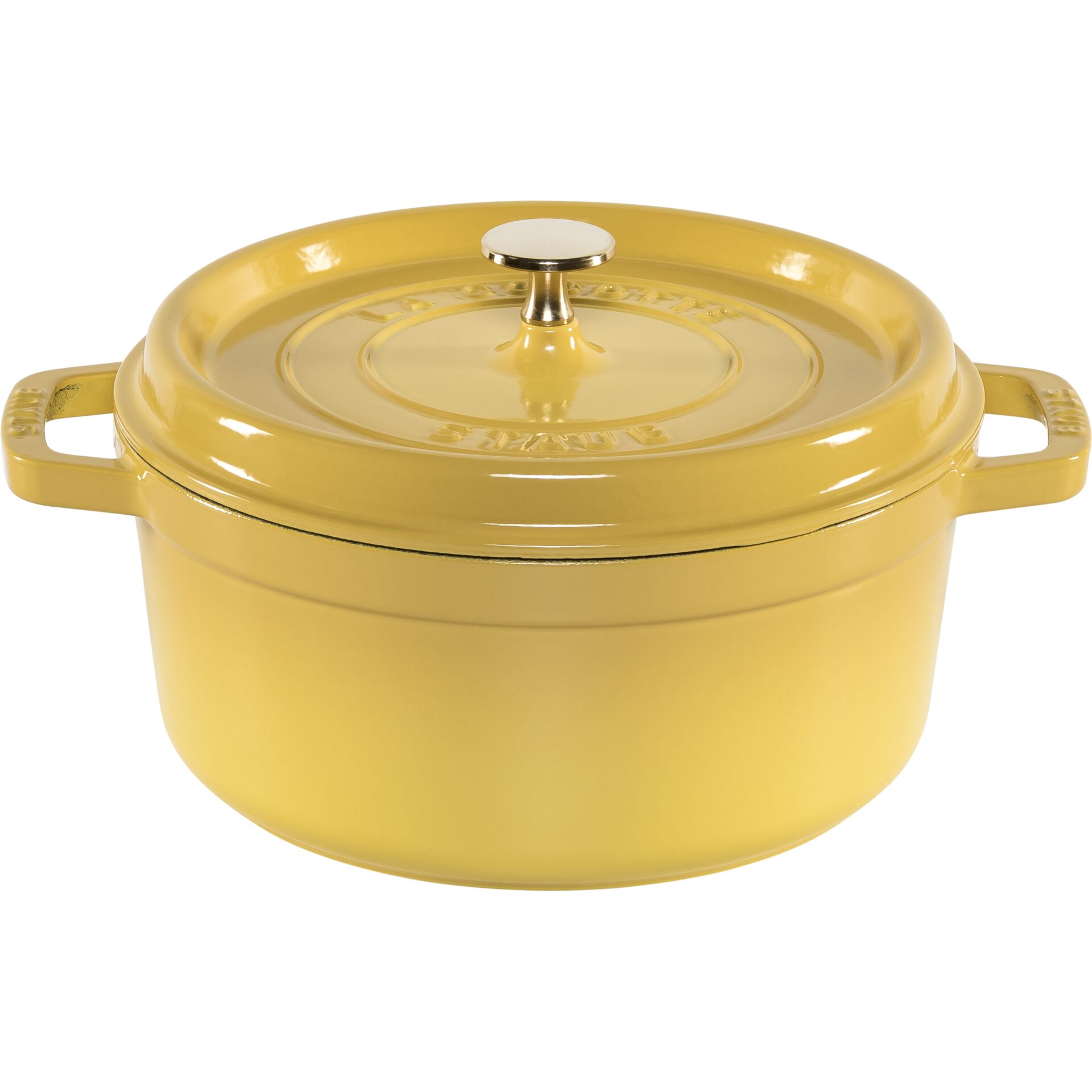 Topf, Dutch oven, Grau?, Gammelke, Kasserolle, Gusseisen, Gelb, Deckelknopf