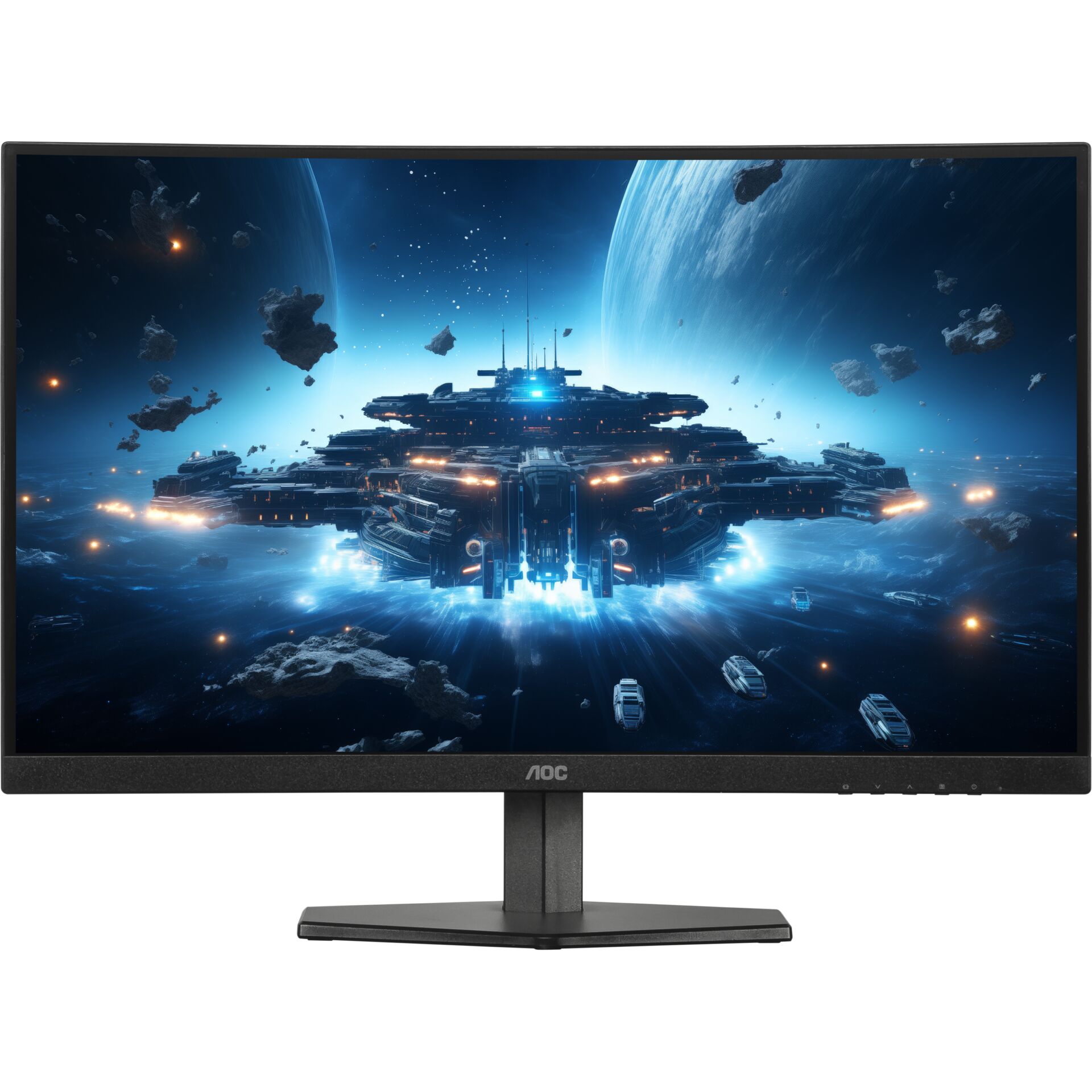 monitor, gaming monitor, 24-27 Zoll, HDMI, IPS, monitor, gaming, display, Alien spaceship, Weltraumszene