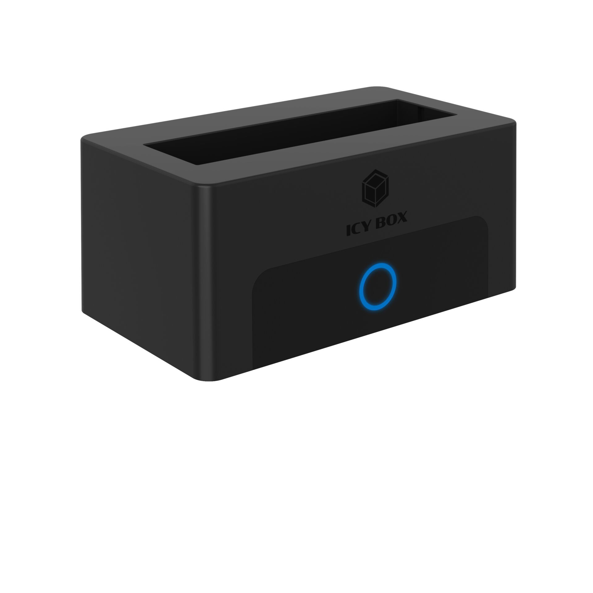 Schreibtisch-Box, Aufbewahrungsbox, Kunststoffbox, Schwarz, Rundes Lichtsymbol