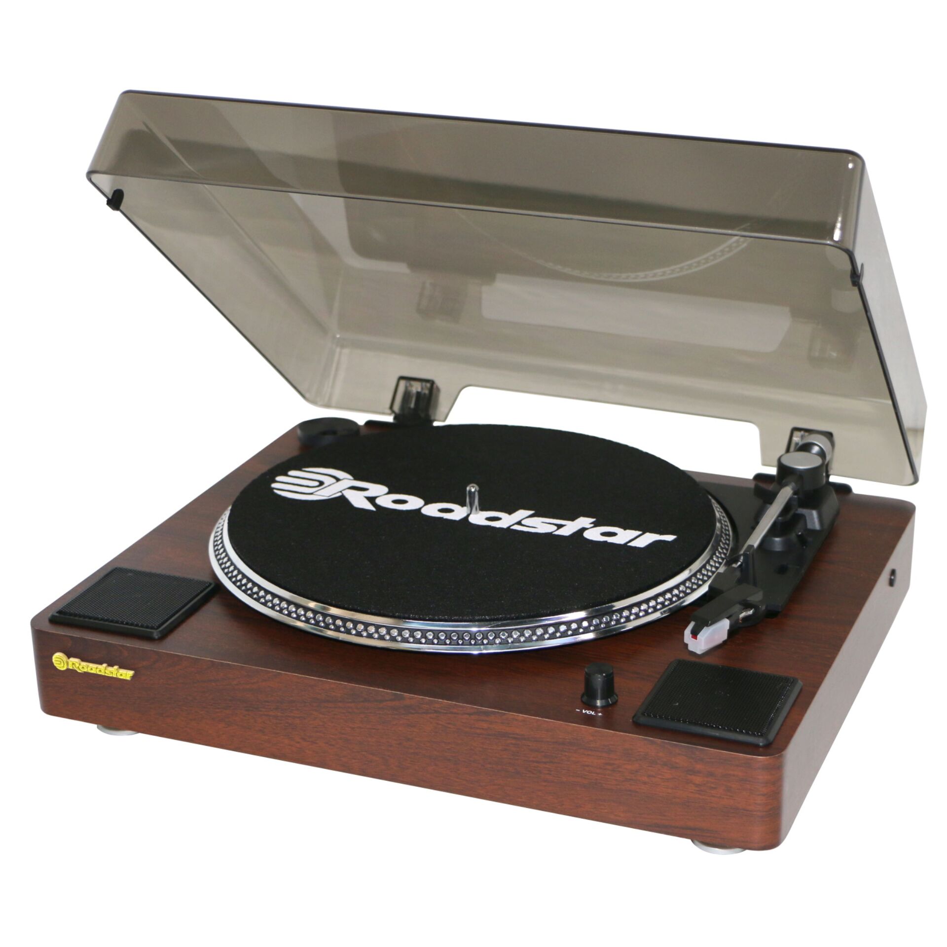 Plattenspieler, Turntable, Holzoptik, Schlitzgewinde, Transparentes Gehäuse