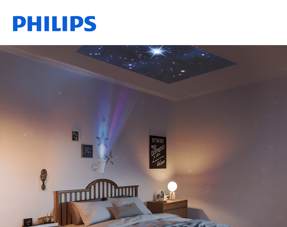 zimmer, bett, nachttisch, sternenhimmel decke, wanddeko