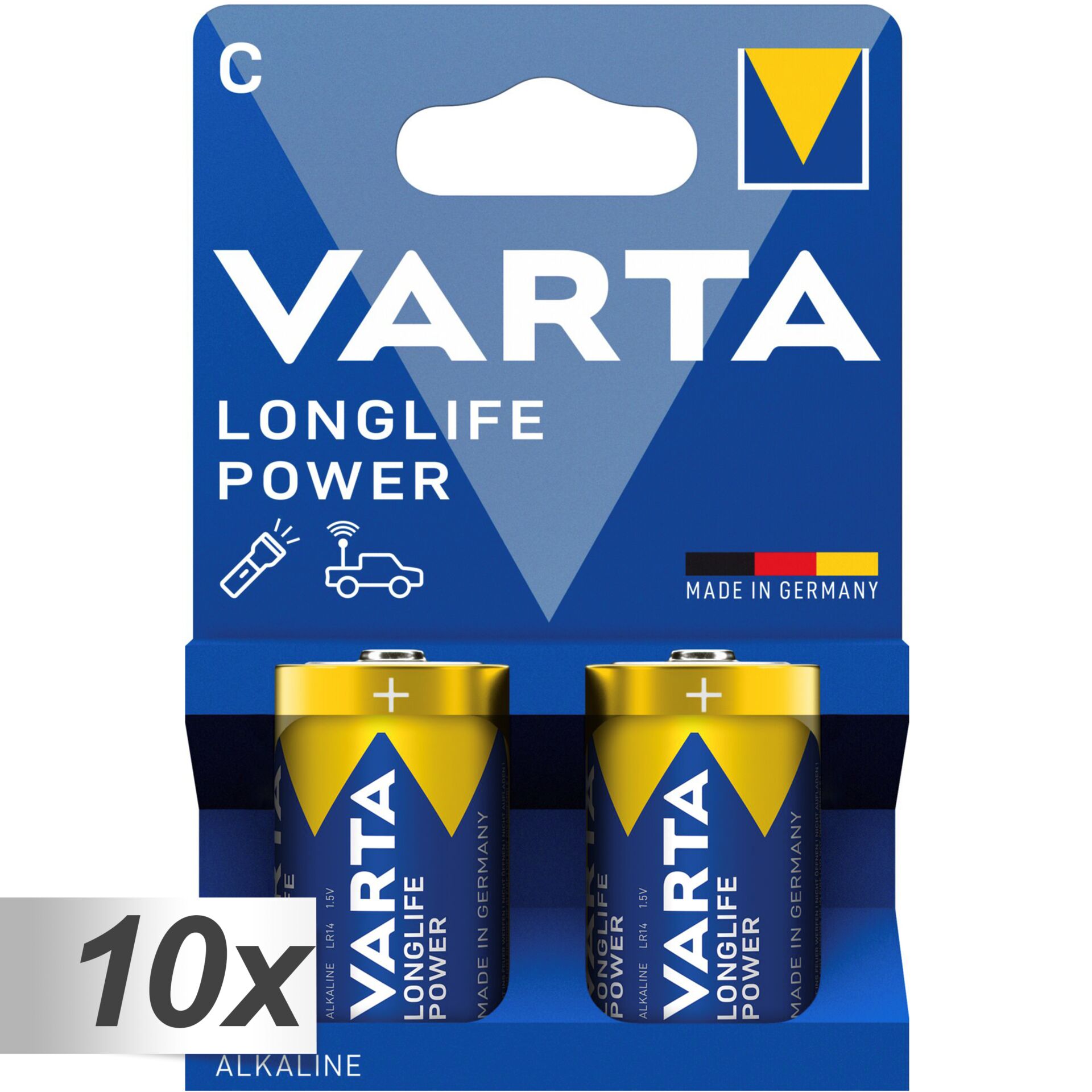 10x2 Varta Longlife Power Baby C  LR14               PU inner box