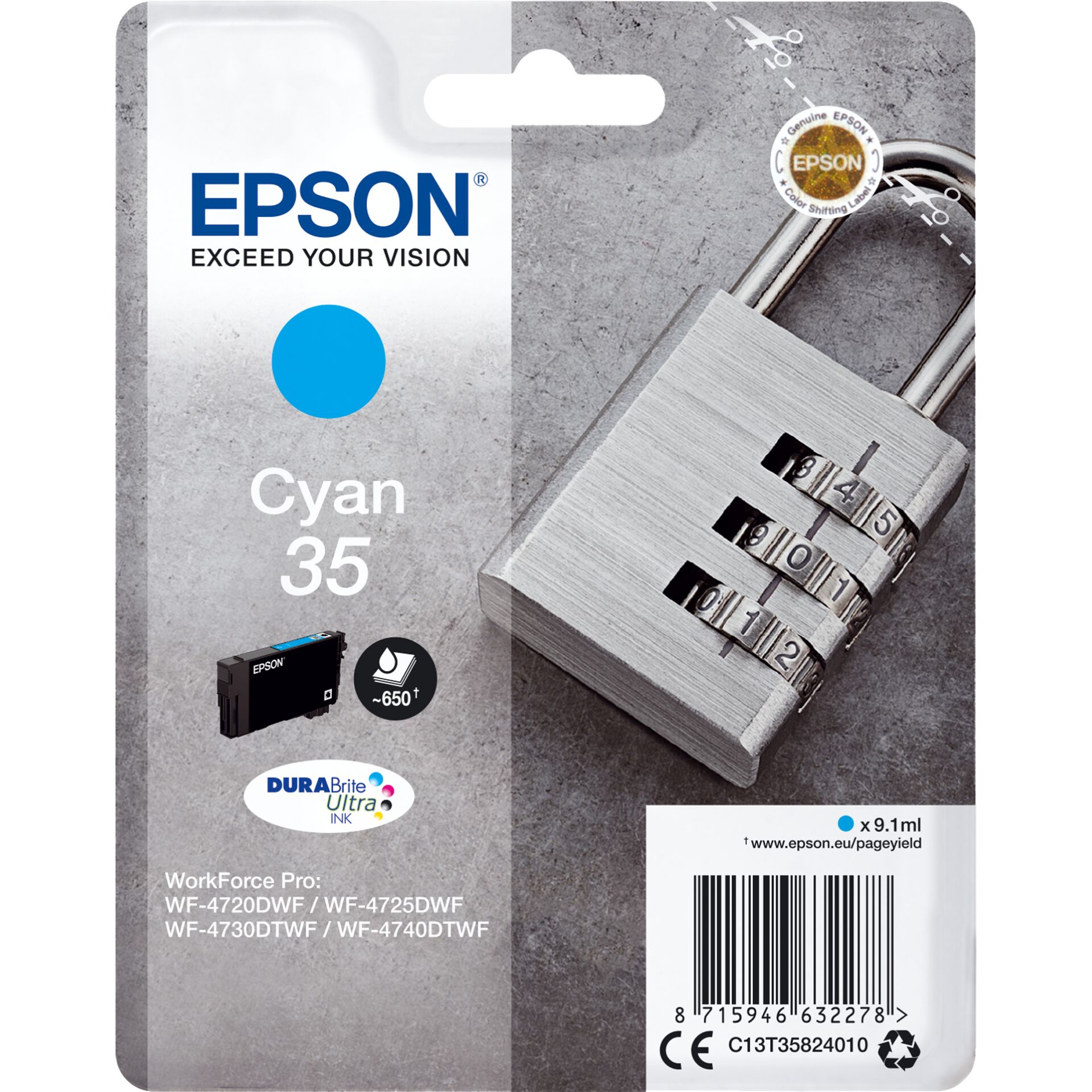 Epson ink cartridge cyan  DURABrite Ultra Ink 35    T 3582