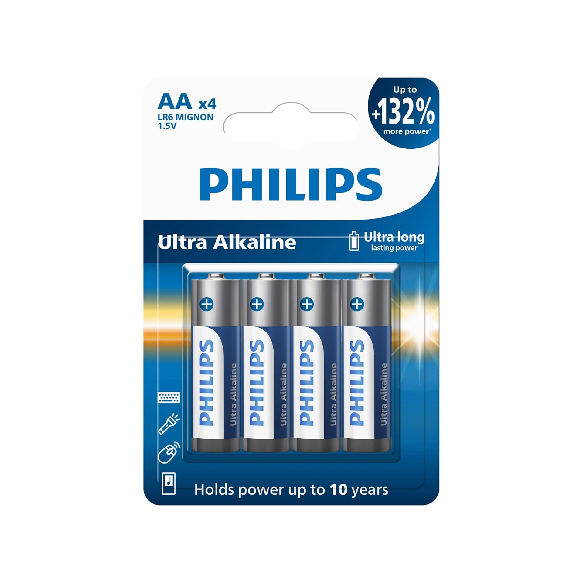 1x4 Philips Ultra Alkaline AA  battery