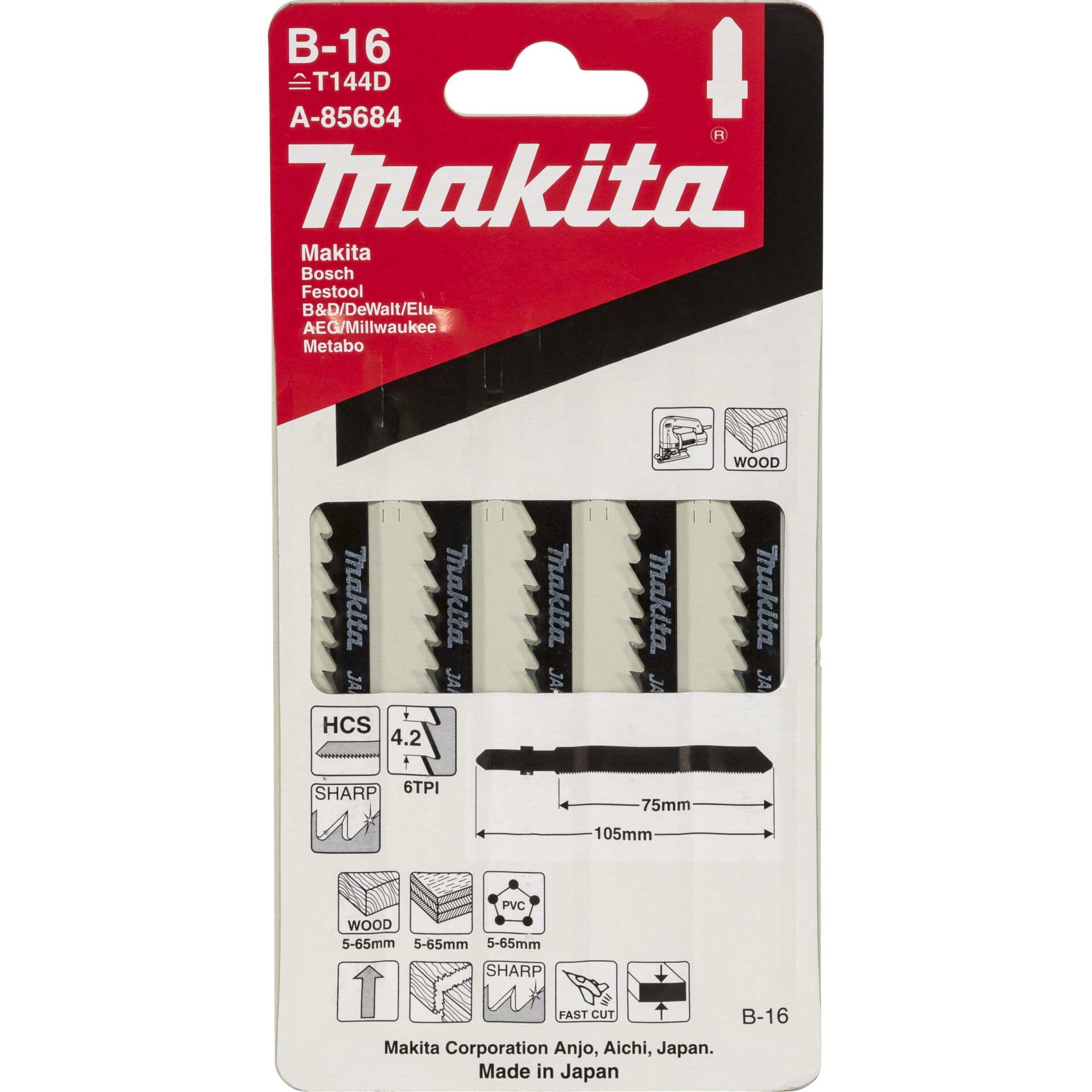 Makita A-85684  Jigsaw Blade   B-16