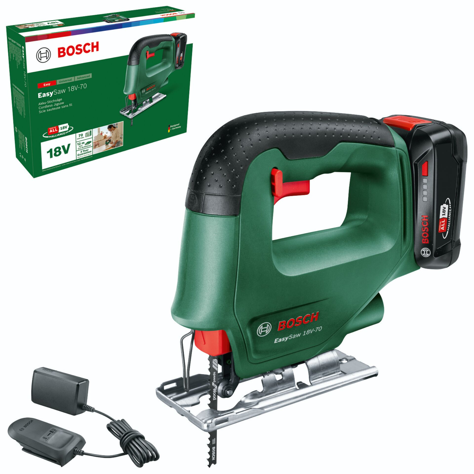 Stichsäge, Akku-Stichsäge, 18V, Bosch, Sägebereich