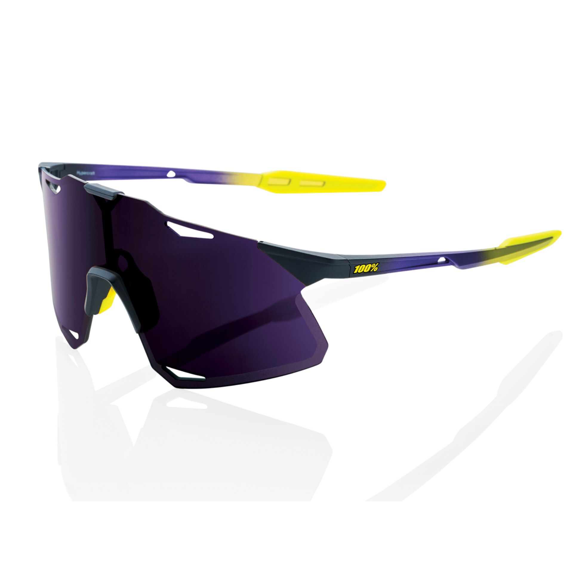 Sportsbrille, Sonnenbrille, Rahmenlos, UV400, Lila Gelb Akzent