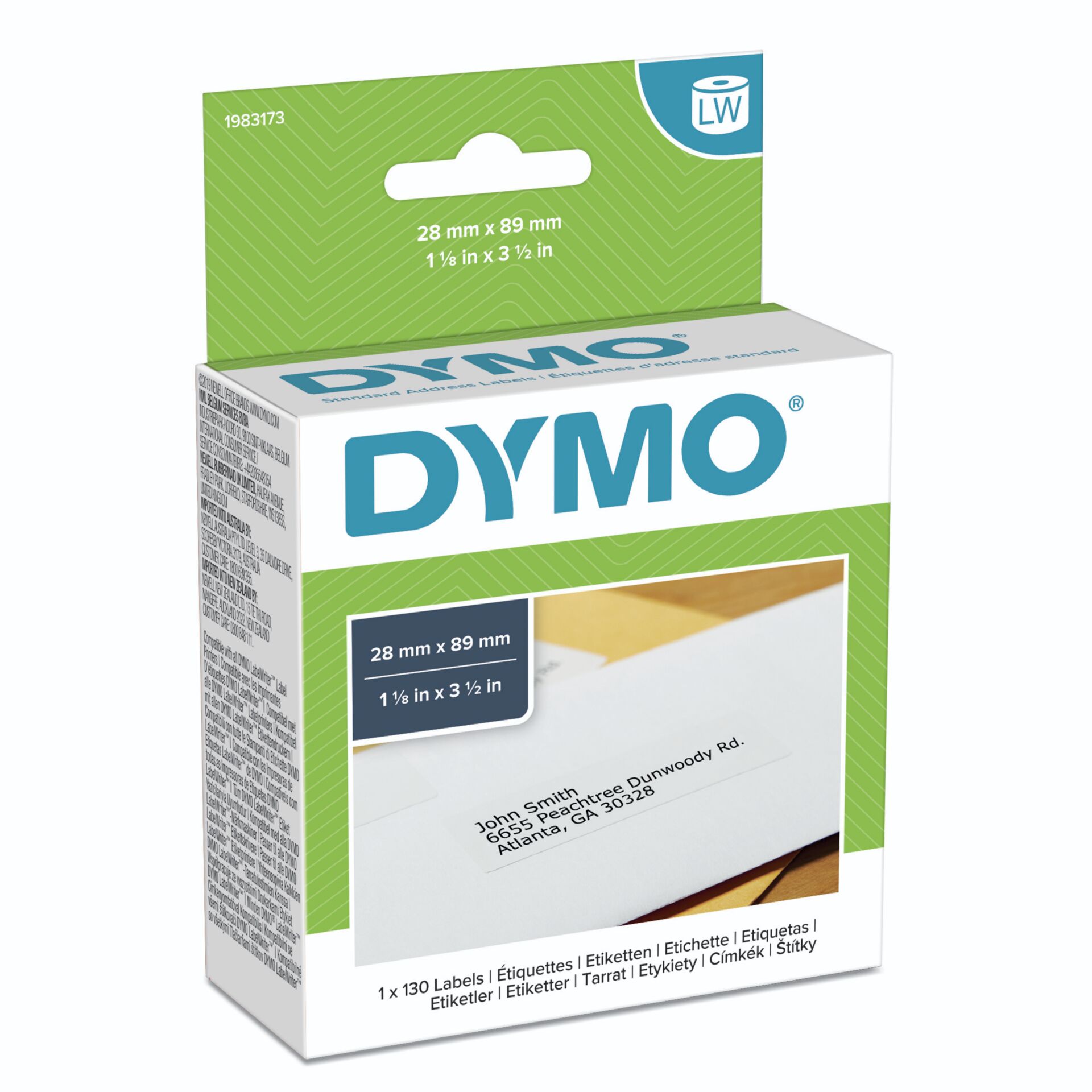 Dymo etykiety adresowe  28 x 89 mm bialy 1x 130 szt.