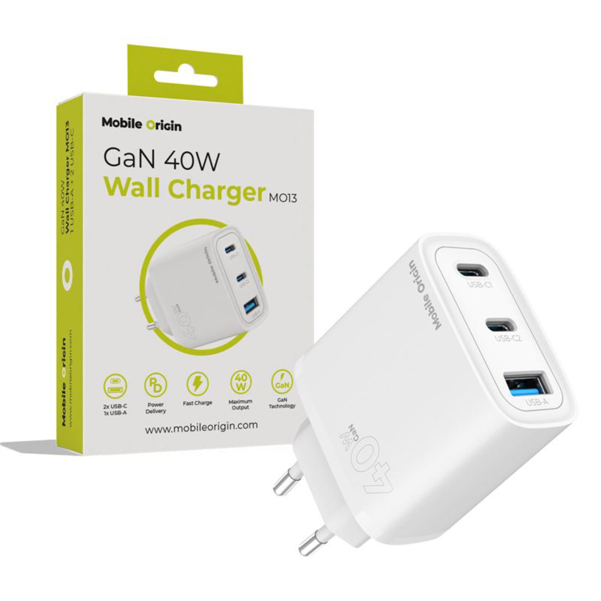 Wall Charger, USB-C, GaN Ladegerät, 4x USB-A, Schnellladung