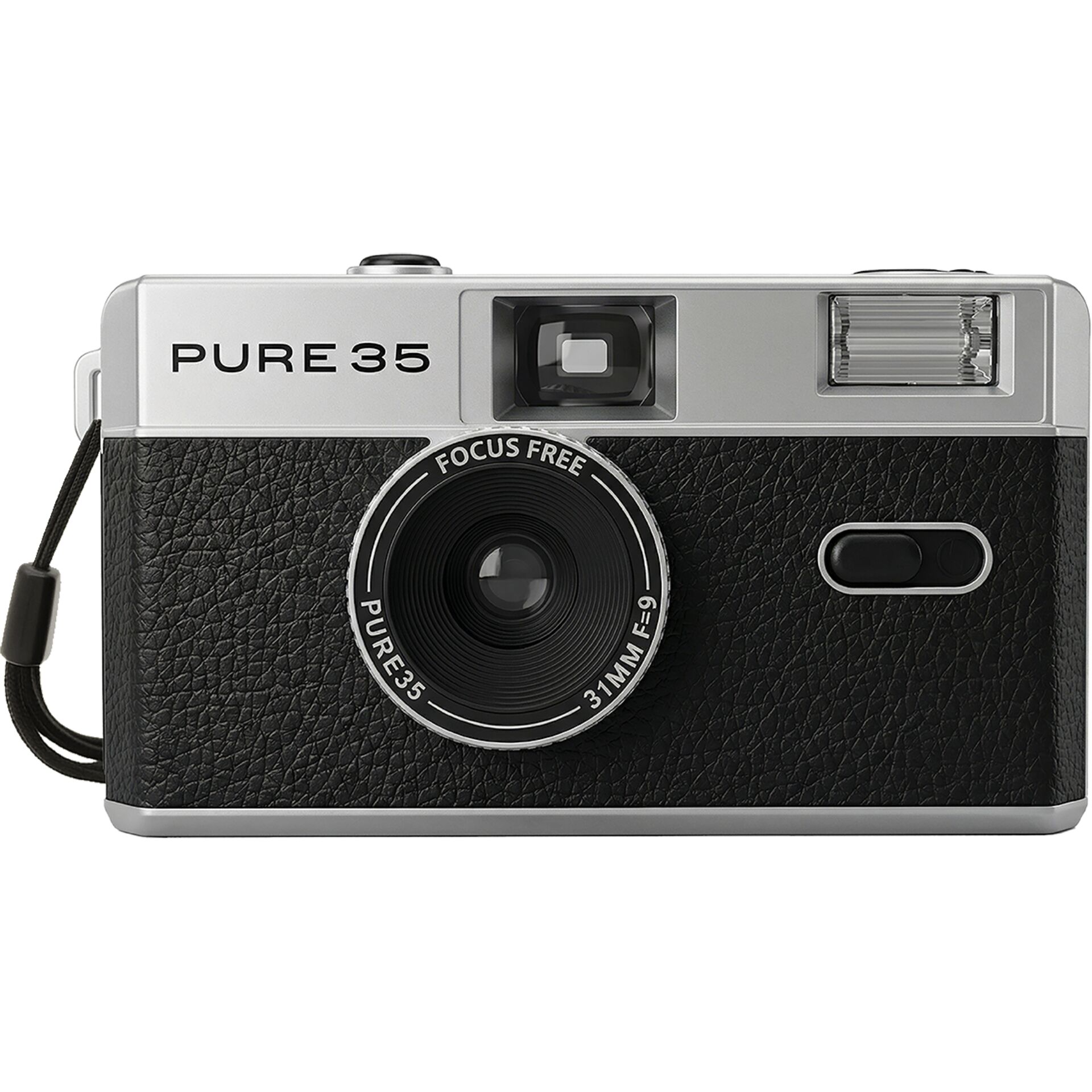 Kamera, Schwarz, 35mm, Fokusfrei, Filmkamera, Kamera, Kompaktkamera, Leichte Bauweise, Linsenkappe, Schwarz-Silber