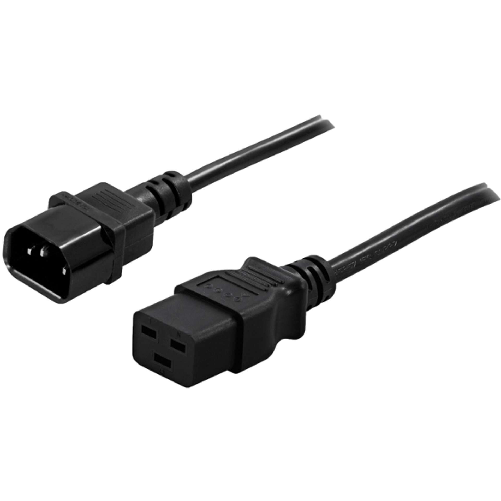 Netzteil-Kabel, IEC-C13 Stecker, IEC-C14 Gegenstück, Stromkabel, Schwarz