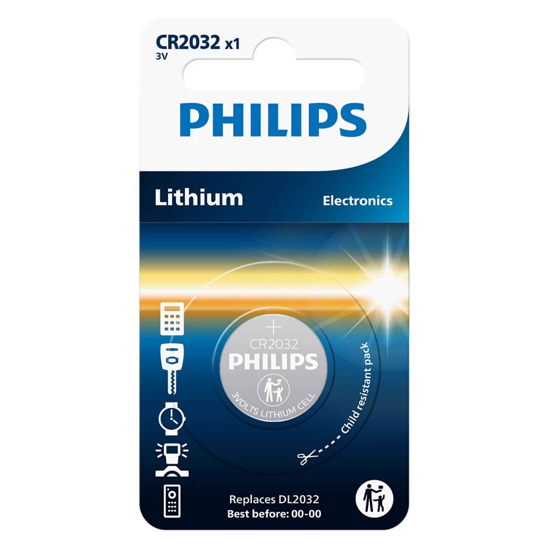 Philips Lithium 3.0V Button Cell  CR2032