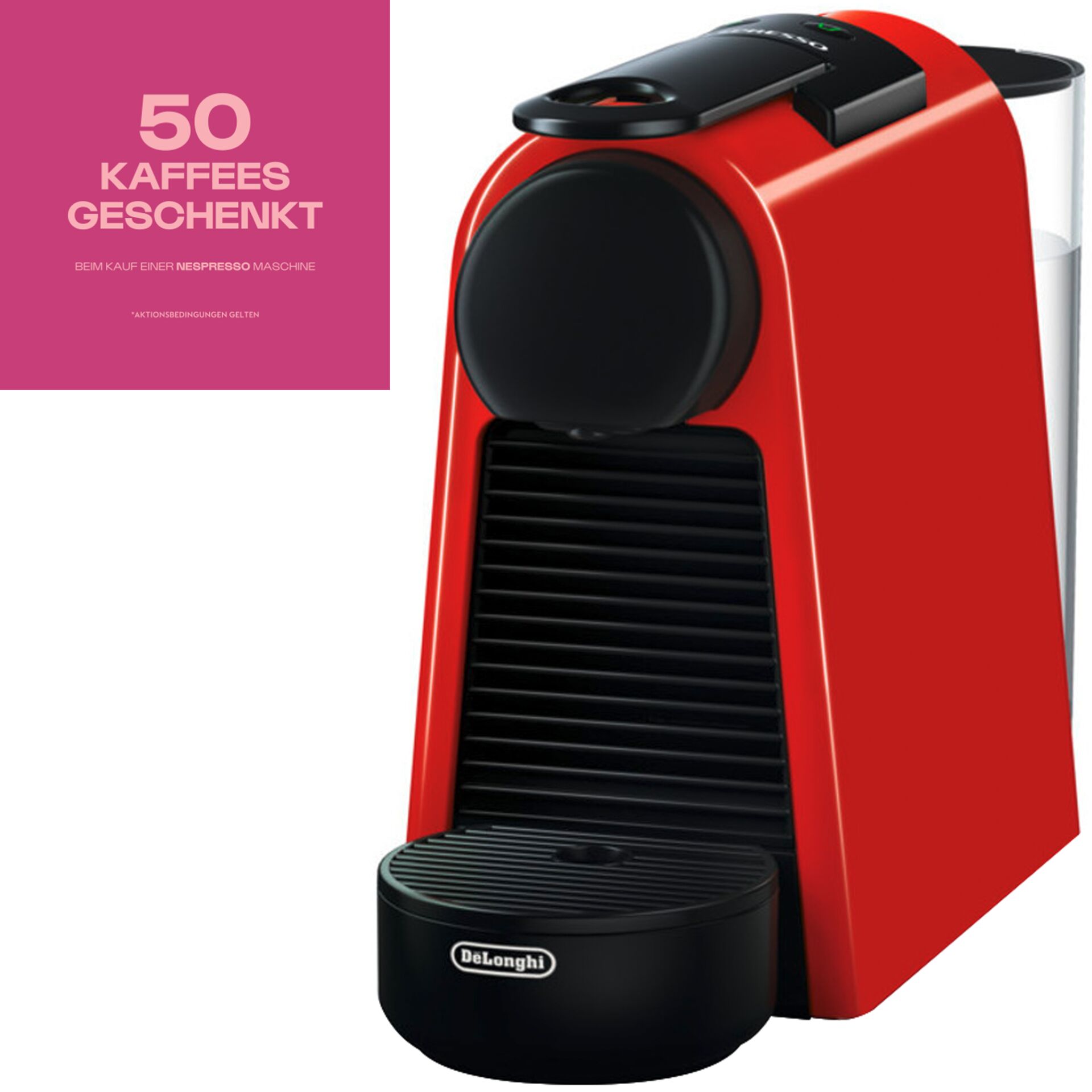 Pokal, Pokal, Kaffeemaschine, Kapselmaschine, Rot, Schwarz, Kaffeeauslauf, Kaffeemaschine, Kapselmaschine, Rot, Portionskaffeemaschine, Schwarz-Weiße Abtropfschale, Kaffeemaschine, Kapselmaschine, Rot, Kaffeeausgabe, Wasserbehälter
