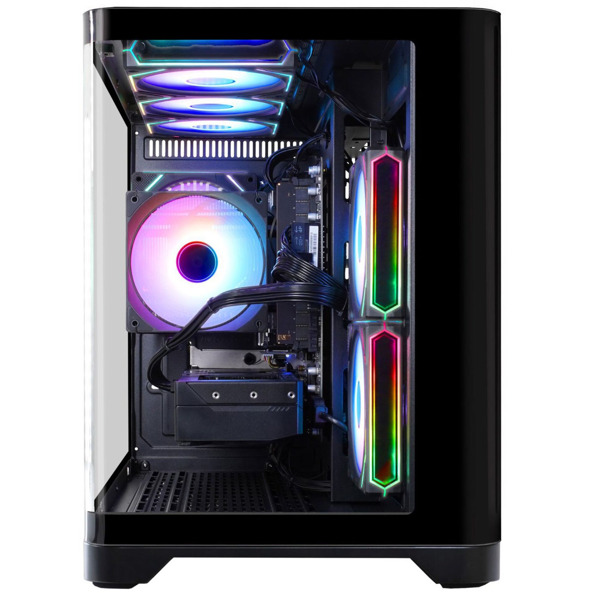Gaming-PC, Mid-tower, RGB-Fans, RGB-Beleuchtung, Transparentes Seitenfenster