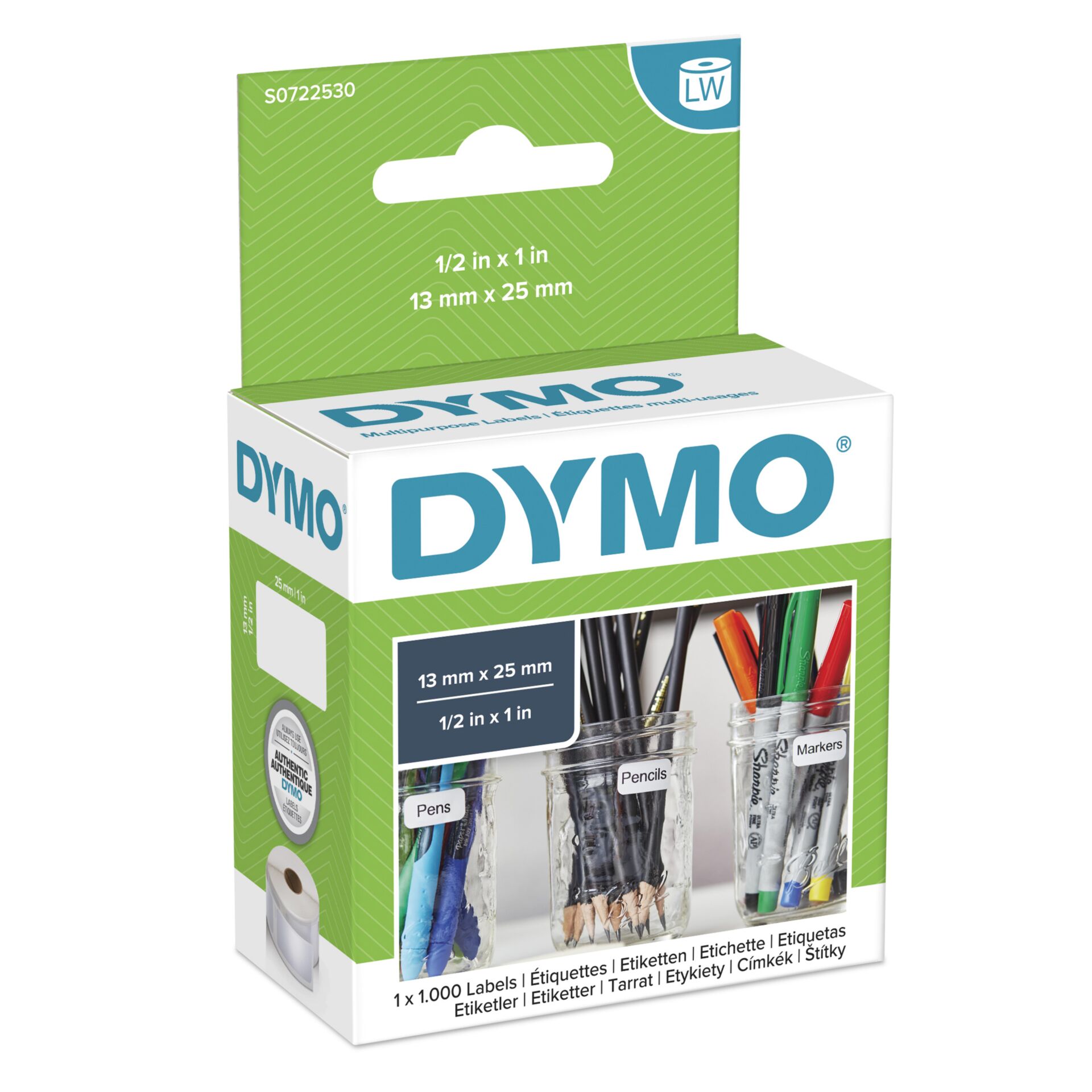 Dymo Multipurpose Labels  25 x 13 mm white 1000 pcs. 11353