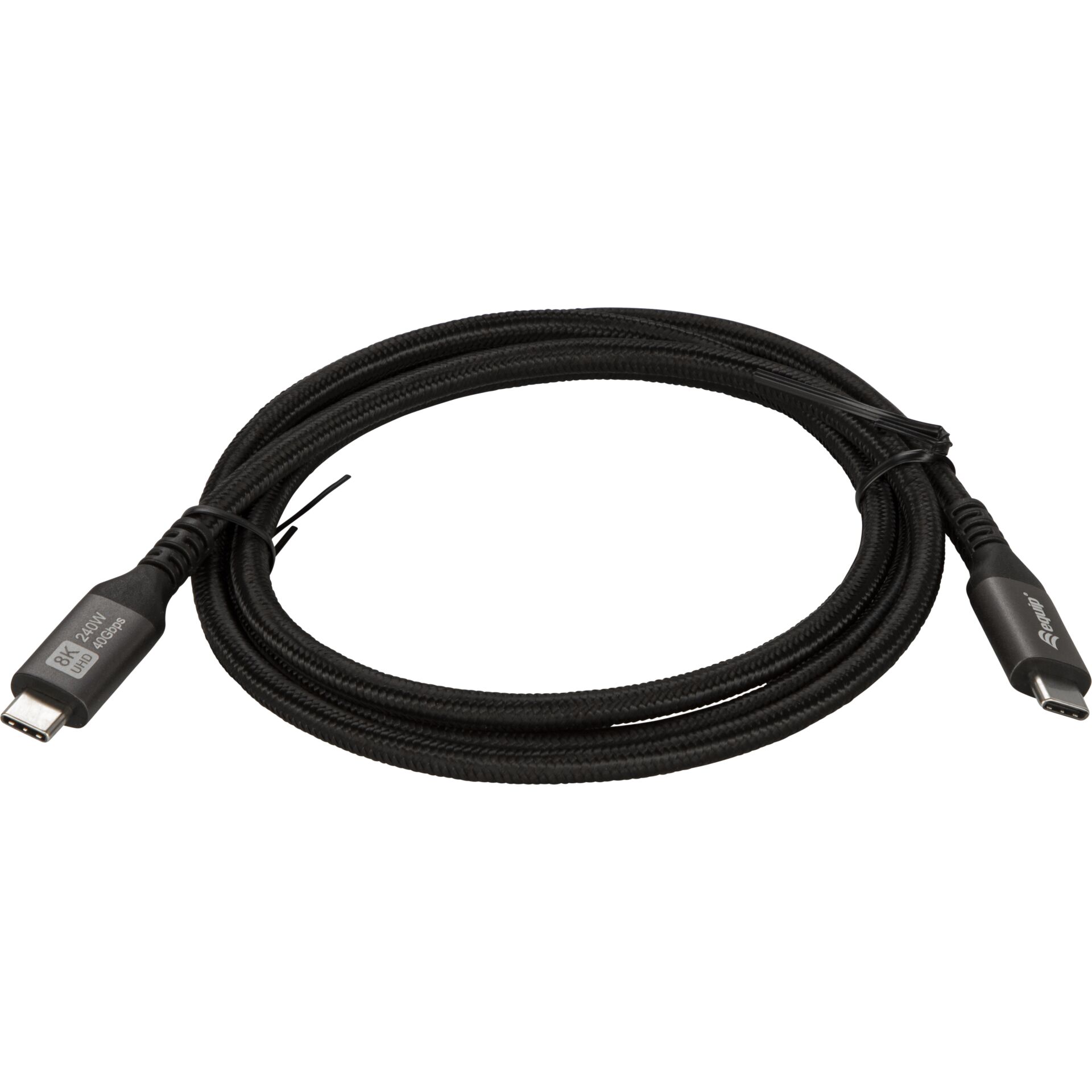 USB-C-Kabel, geflochtenes Kabel, USB 3.2, Typ-C, schwarzes Kabel