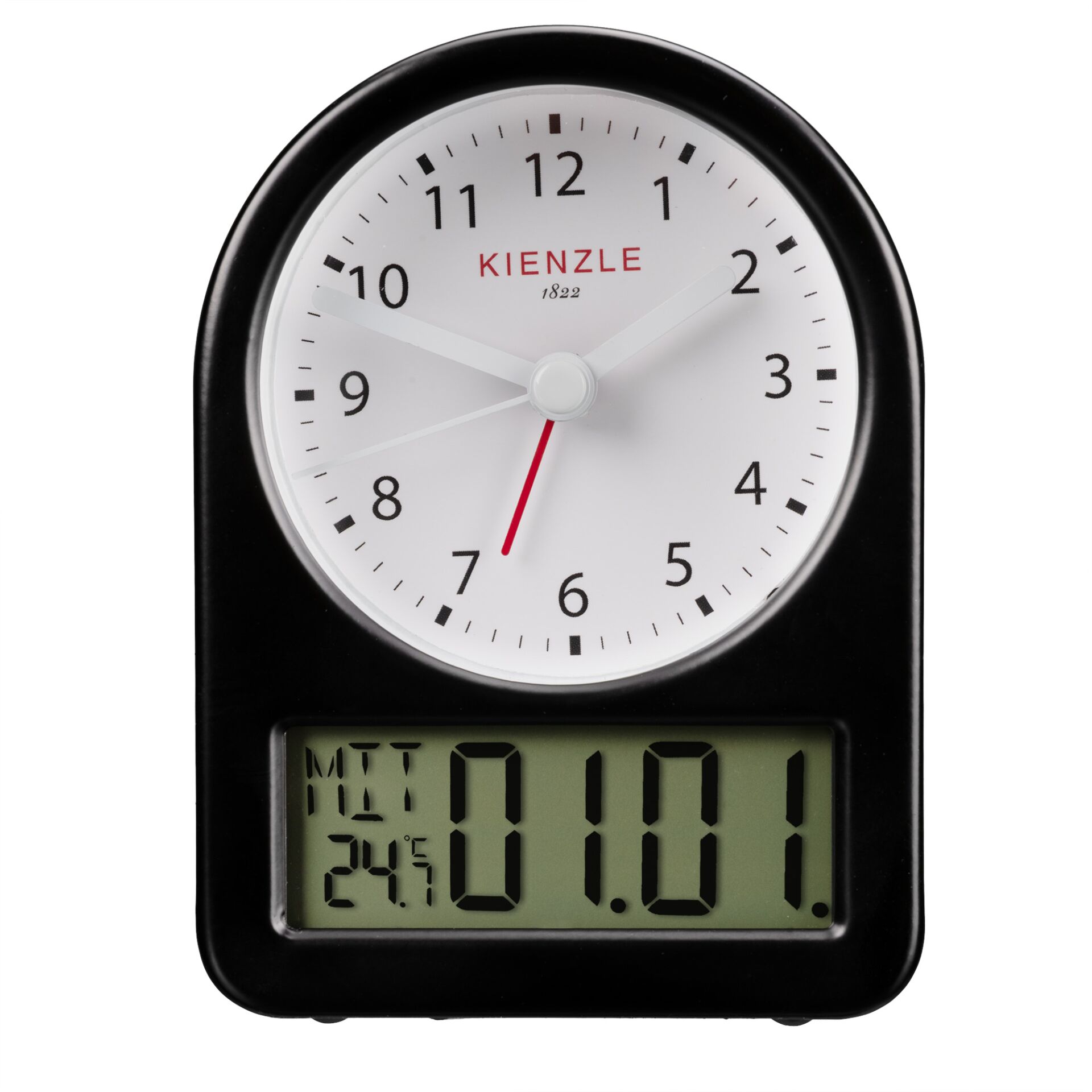 Wecker, digitale Anzeige, analoger Wecker, schwarz, Multifunktionsuhr