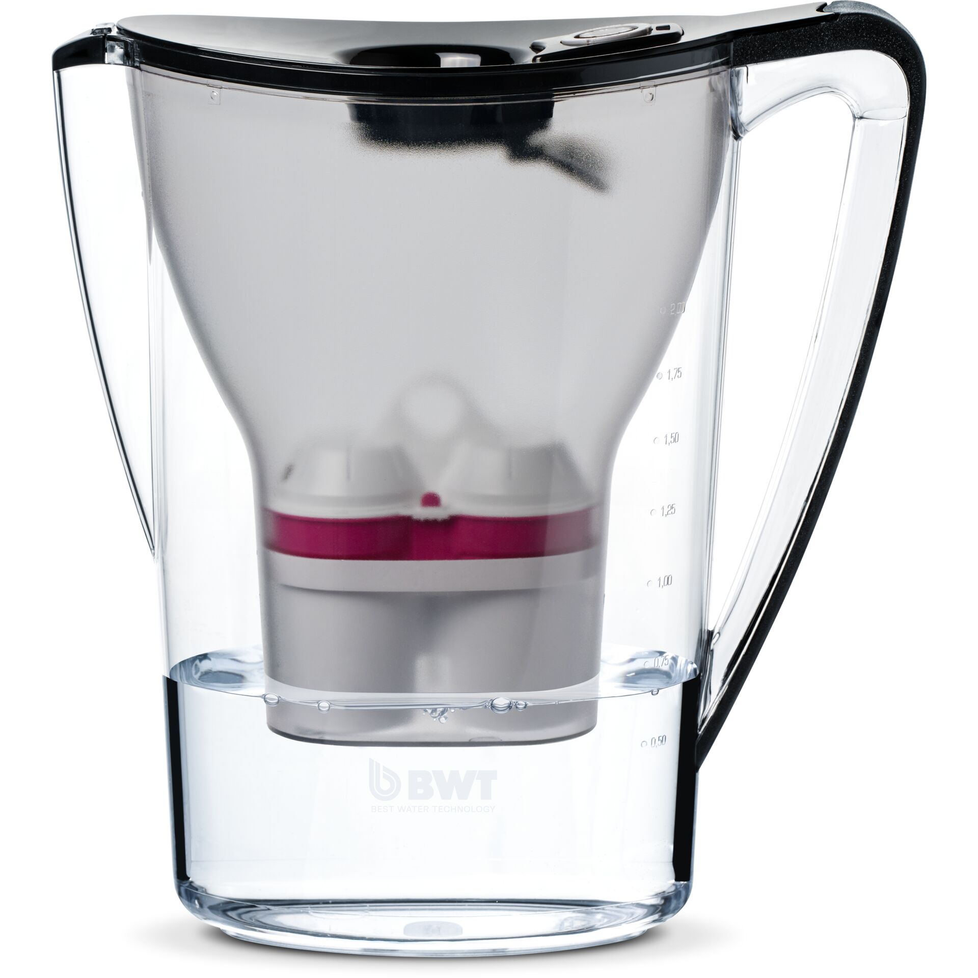Wasserfilter, Trinkwasserfilter, Pitcher, Glasbehälter, Messskala