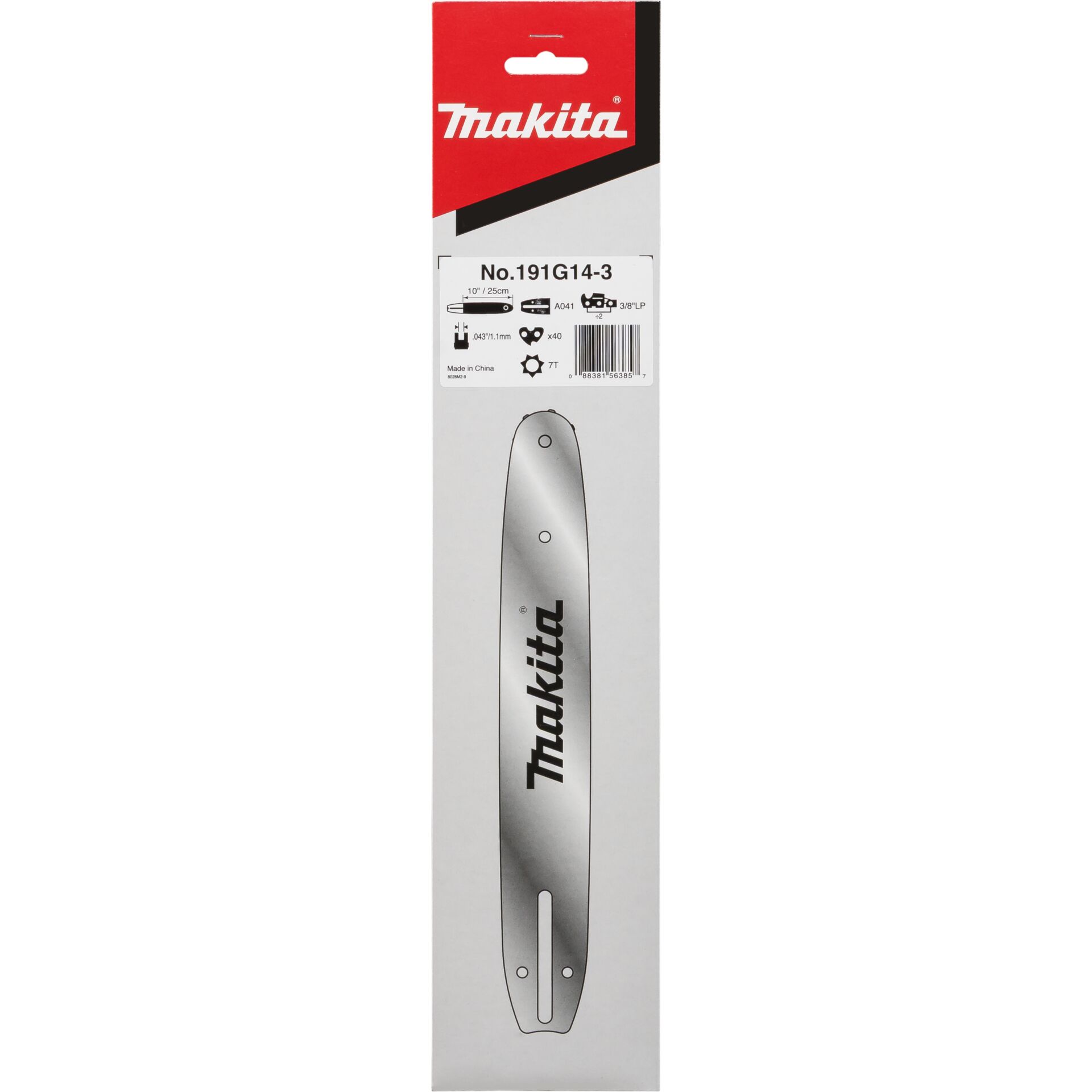 Makita 191G14-3 25cm 1,3mm 3/8"  Replacement Bar Fits
