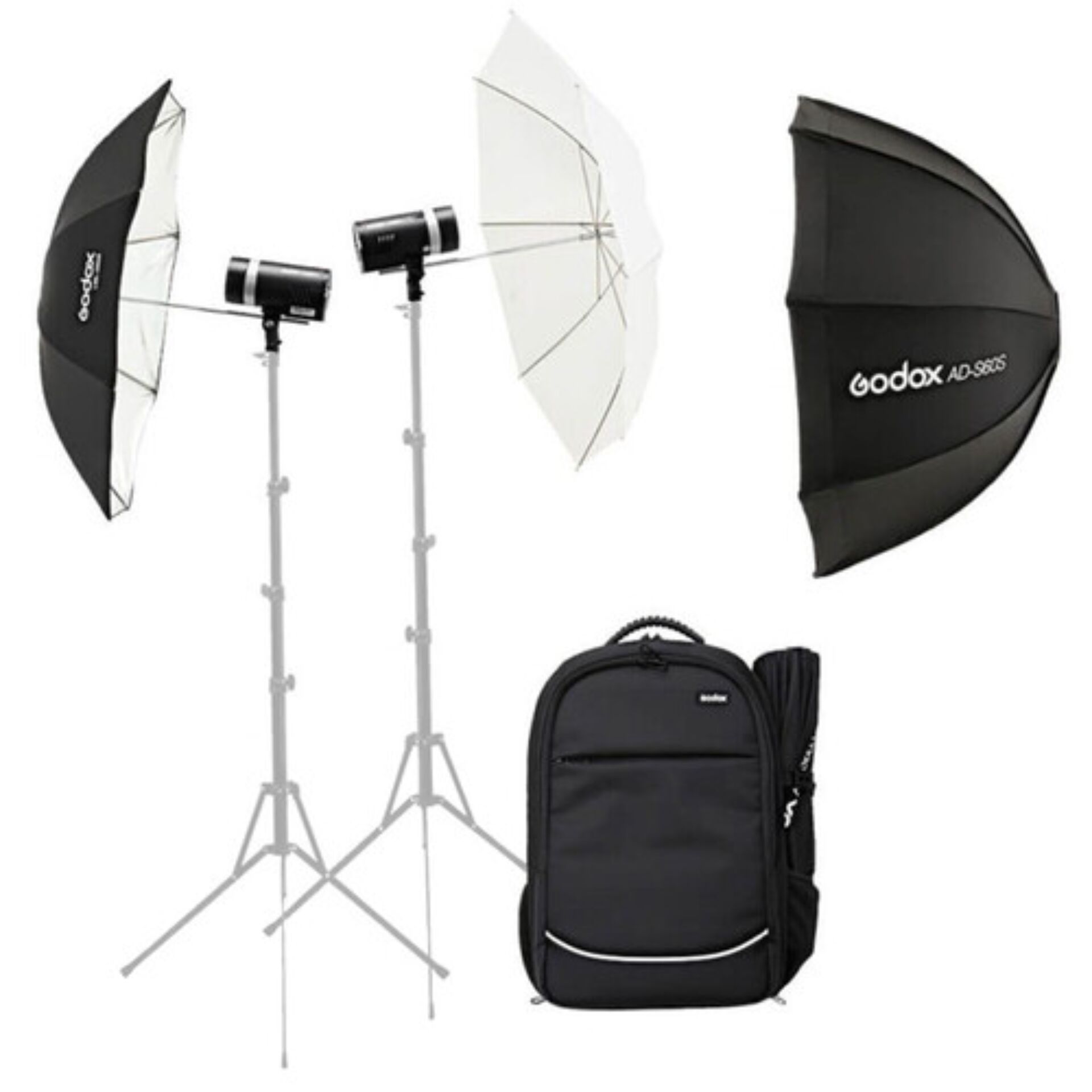 Fotostudio-Set, 50x50 cmSchirme, Doppelschirm, Beleuchtungsset, Tragetasche