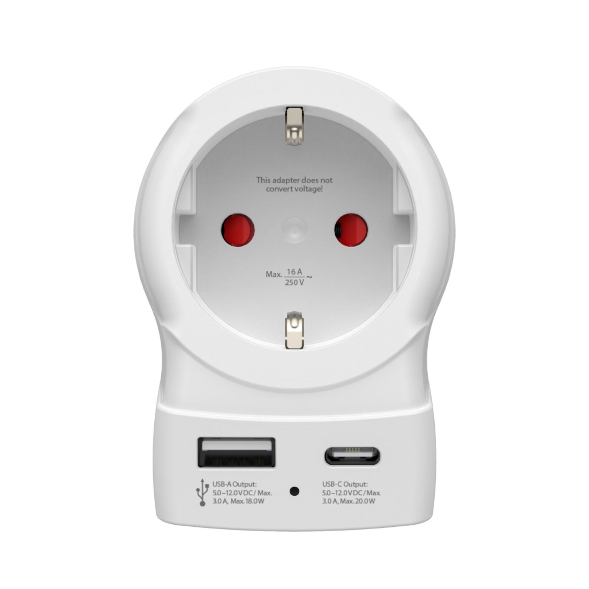 Mehrfachstecker, Schraubadapter, USB-A USB-C, Schwarzlos, 220V-Adapter