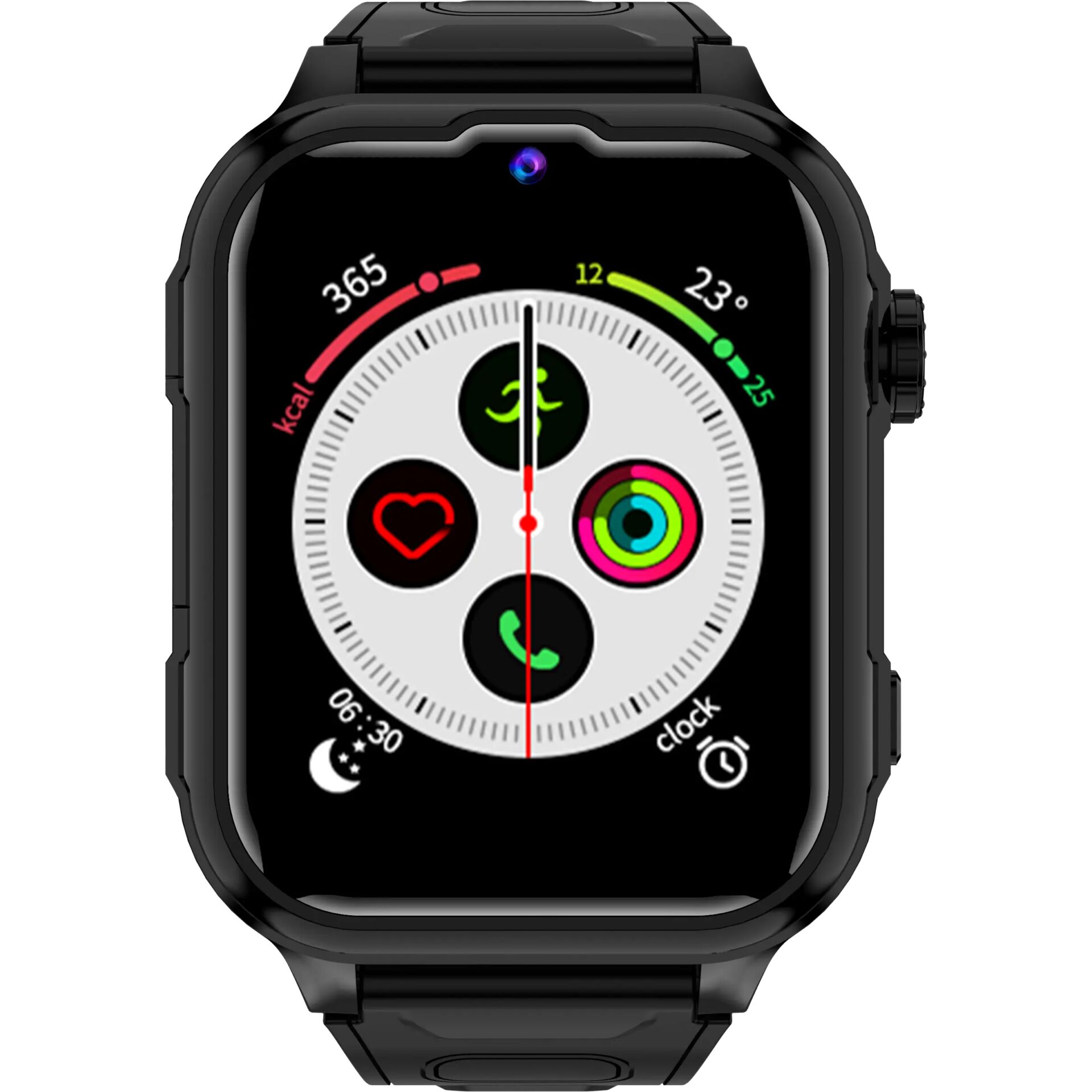 smartwatch, schwarz, digitales Zifferblatt, runder Zifferblatt, Metallarmband