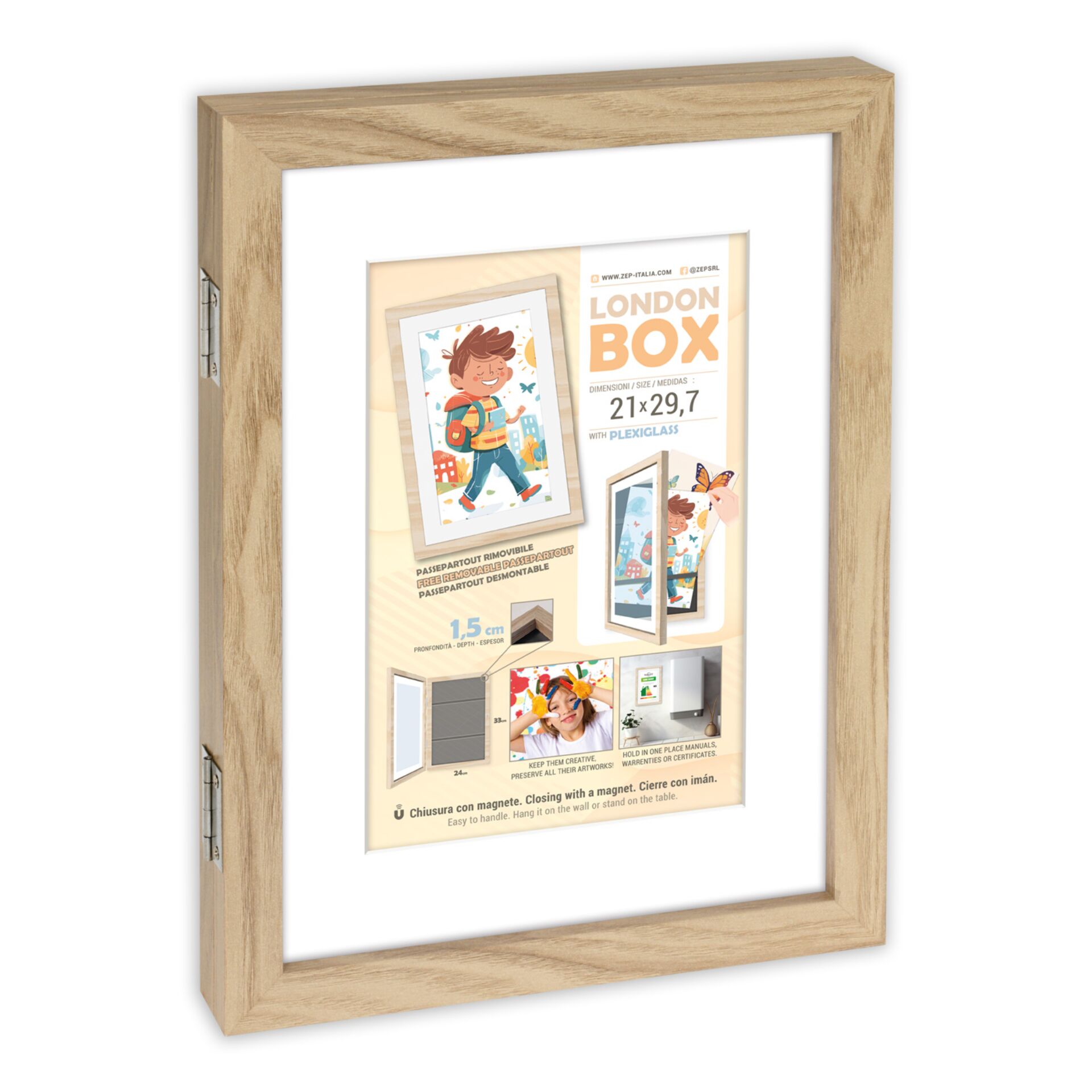 Rahmen, Holzrahmen, Magnetverschluss, Bilderrahmen-Set, Kunst-Display