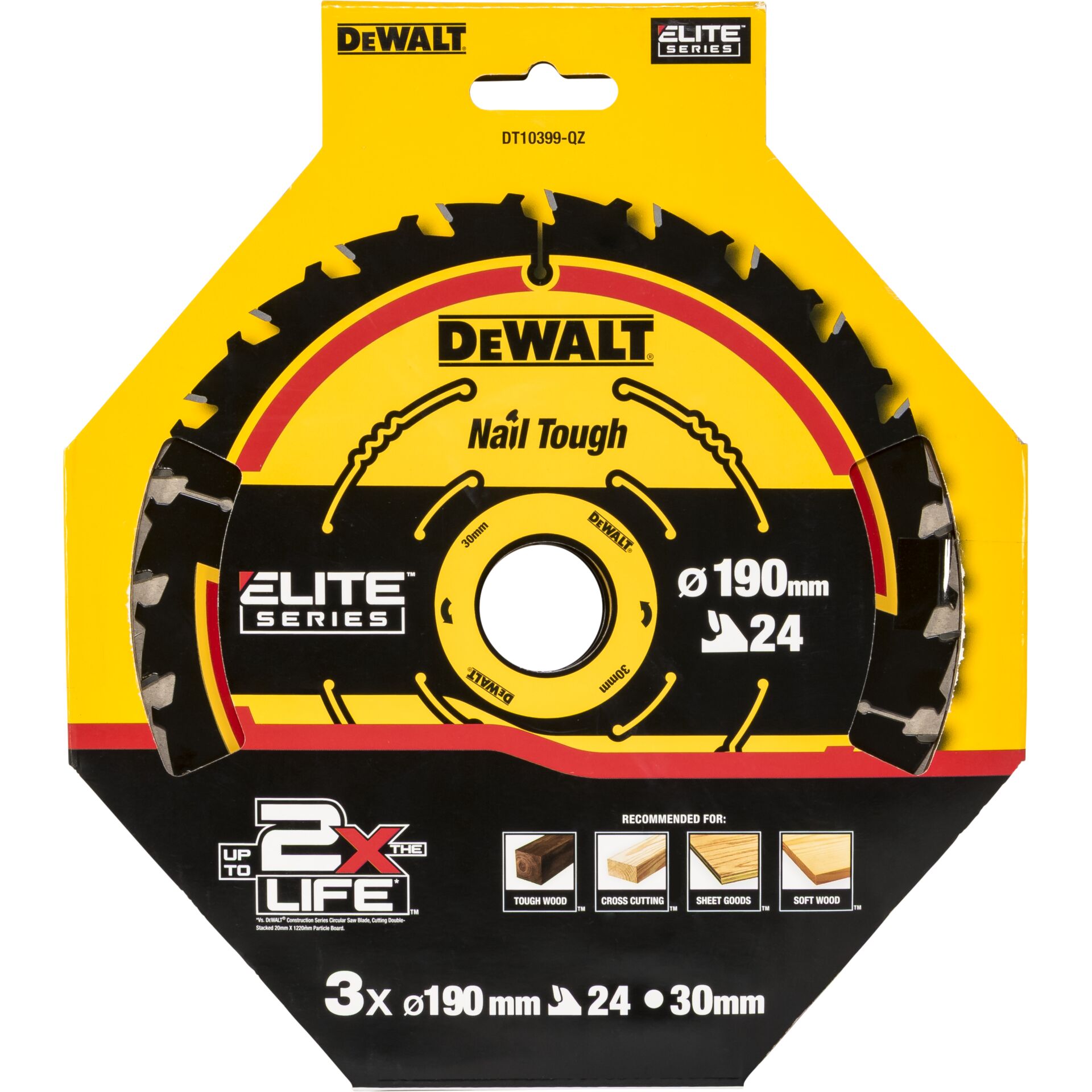 Stichsägeblatt, Zahnradähnlich, 190mm, 24Z, Dewalt Elite Series
