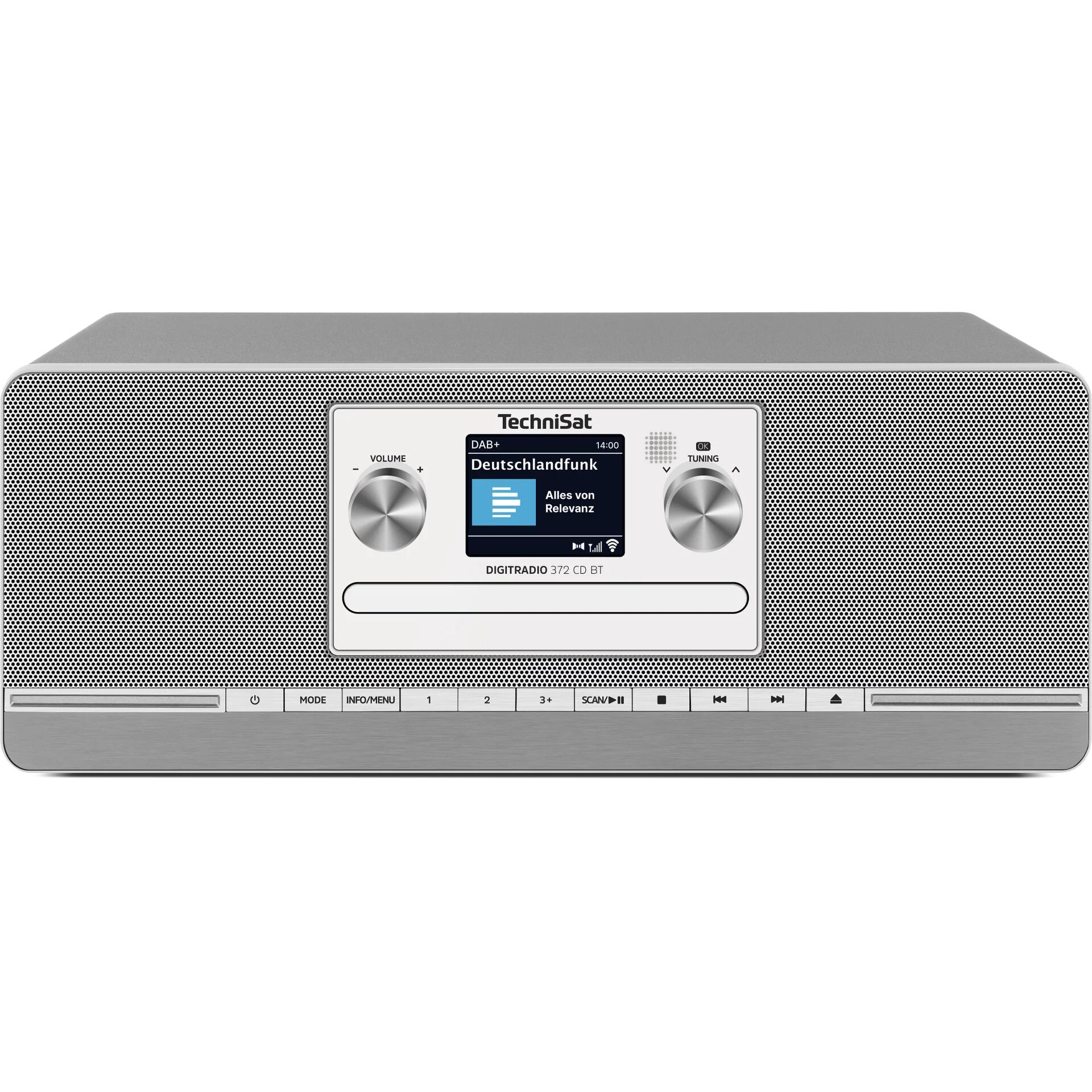 Tragbarer Radioempfänger, DAB+ Radio, Klangsystem, Metallgehäuse, Gerätekontrolle