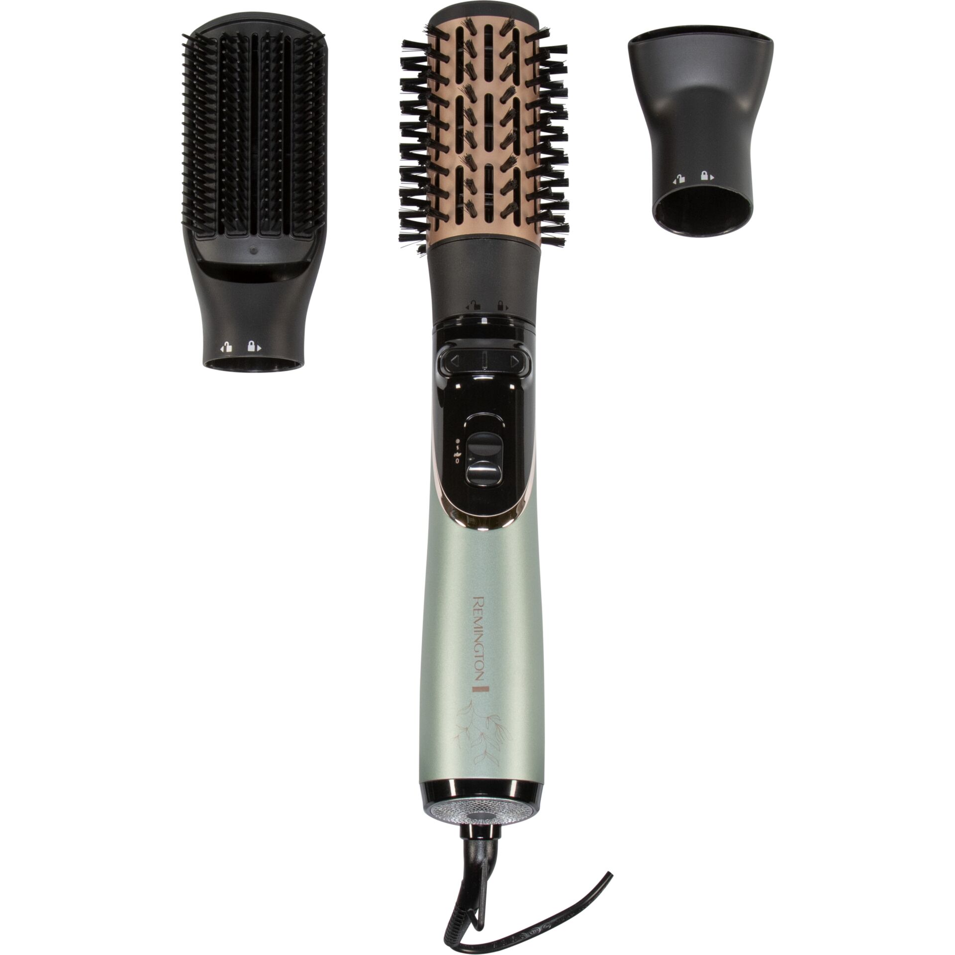 Haartrockner, Stylingbürste, Lockenstab, Kabelgebunden, glänzende Oberfläche, Haartrockner, Glättungskopf, Volumenbürste, LCD-Steuerung, Kabelanschluss