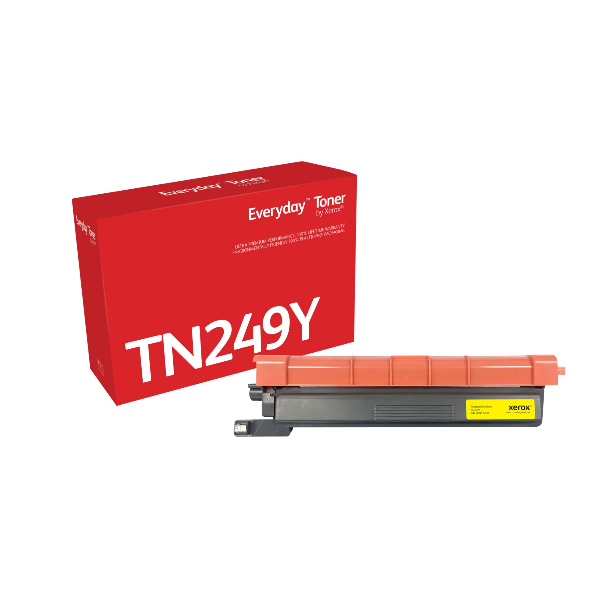 Toner, Tonerpatrone, TN249Y, Xerox, Rot-orange Box
